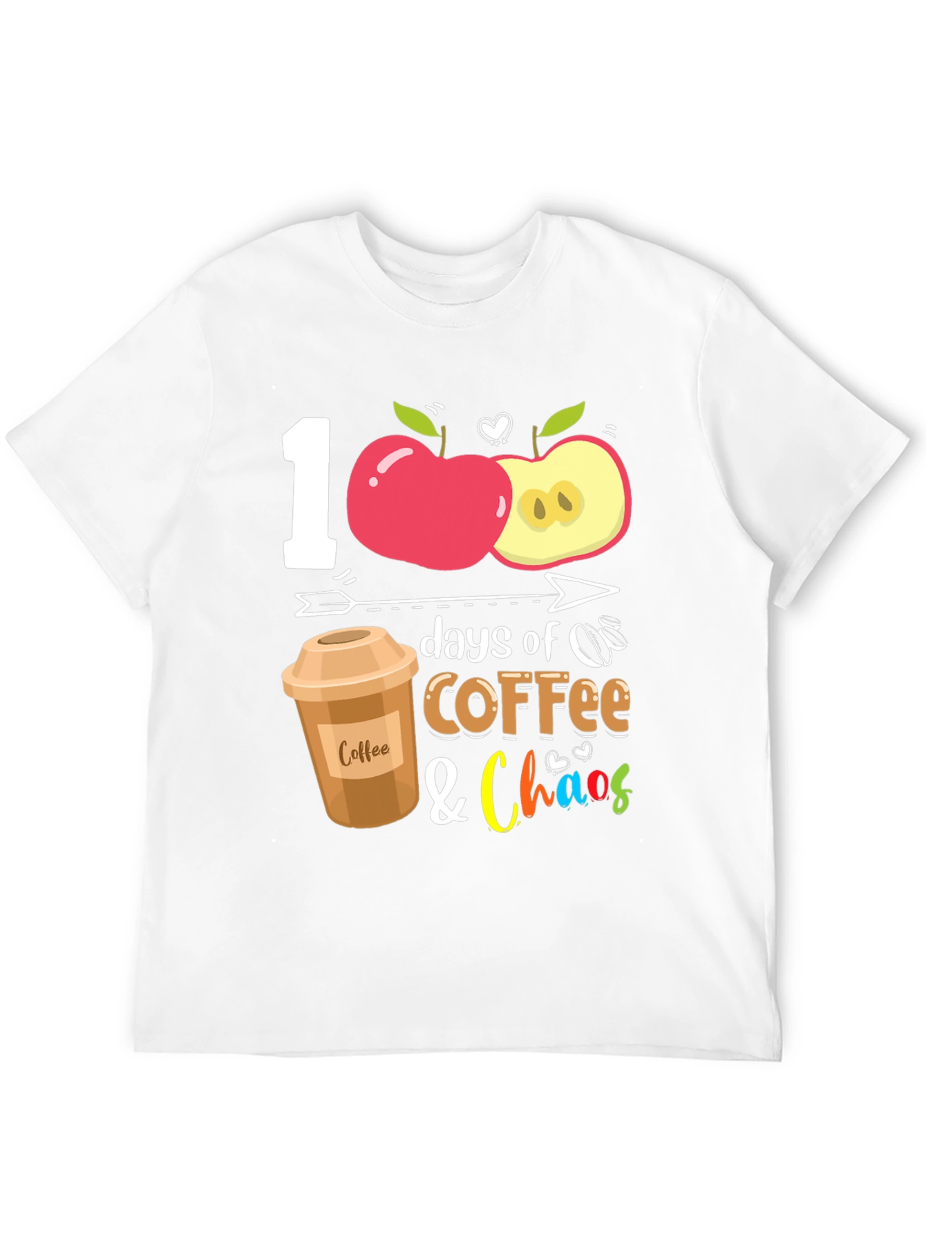 100 Days Coffee & Chaos Teacher T-Shirt