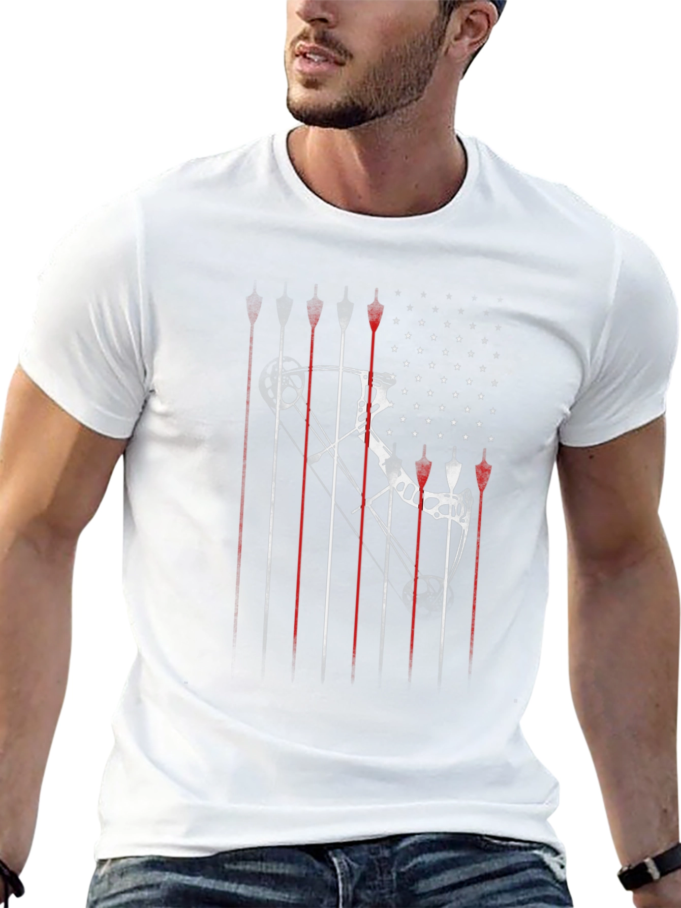 Archery Bow & Arrow Graphic T-Shirt - Black