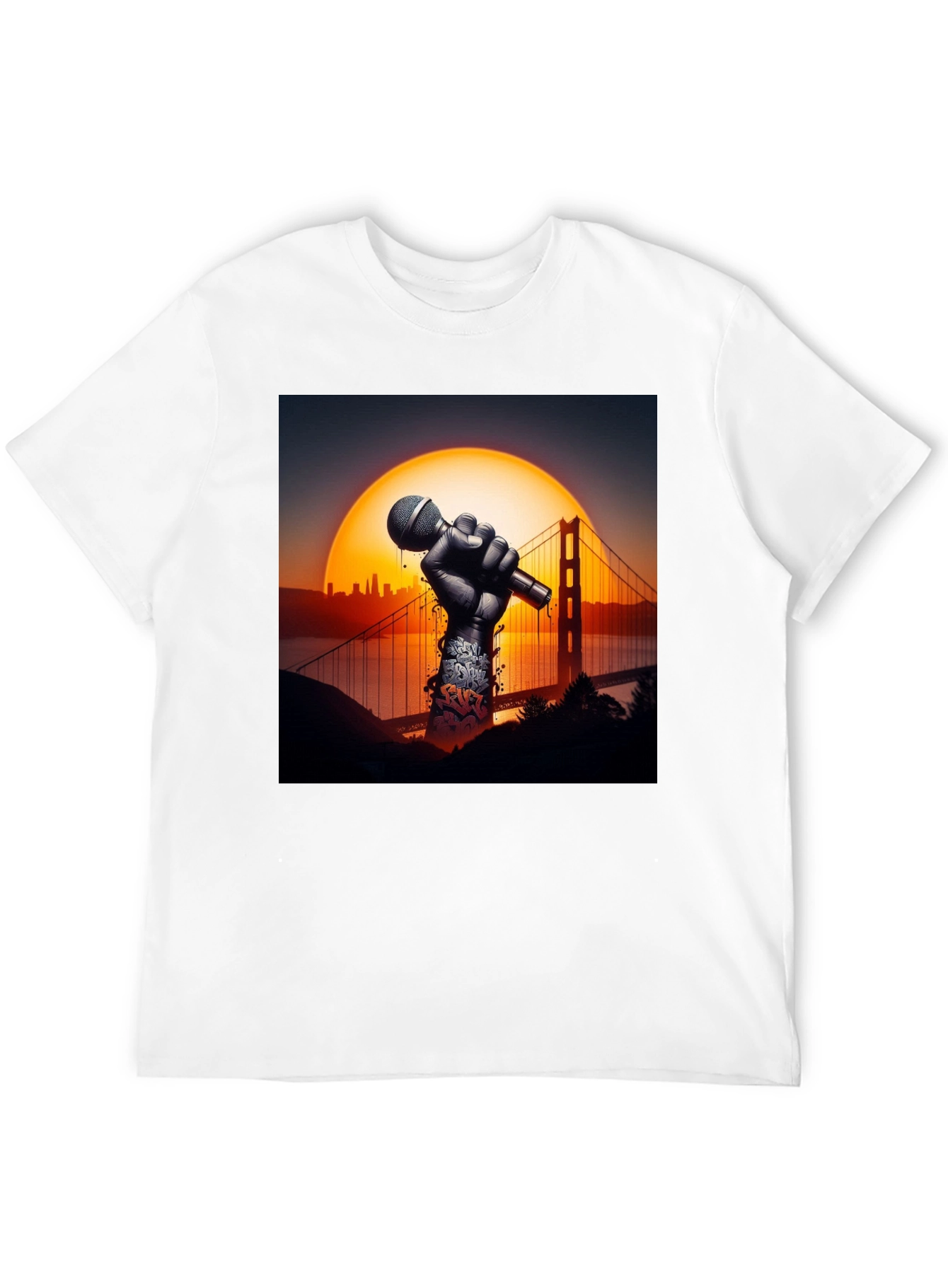 Golden Gate Bridge Microphone Graphic Tee