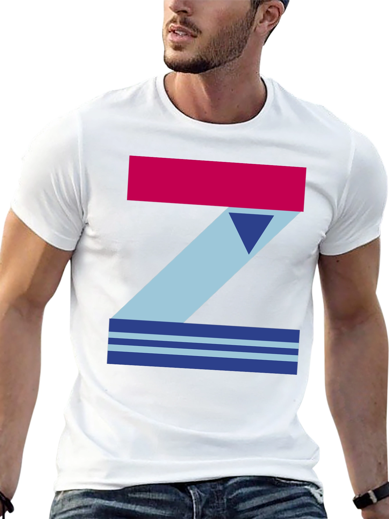 Geometric Z T-Shirt - Casual Graphic Tee