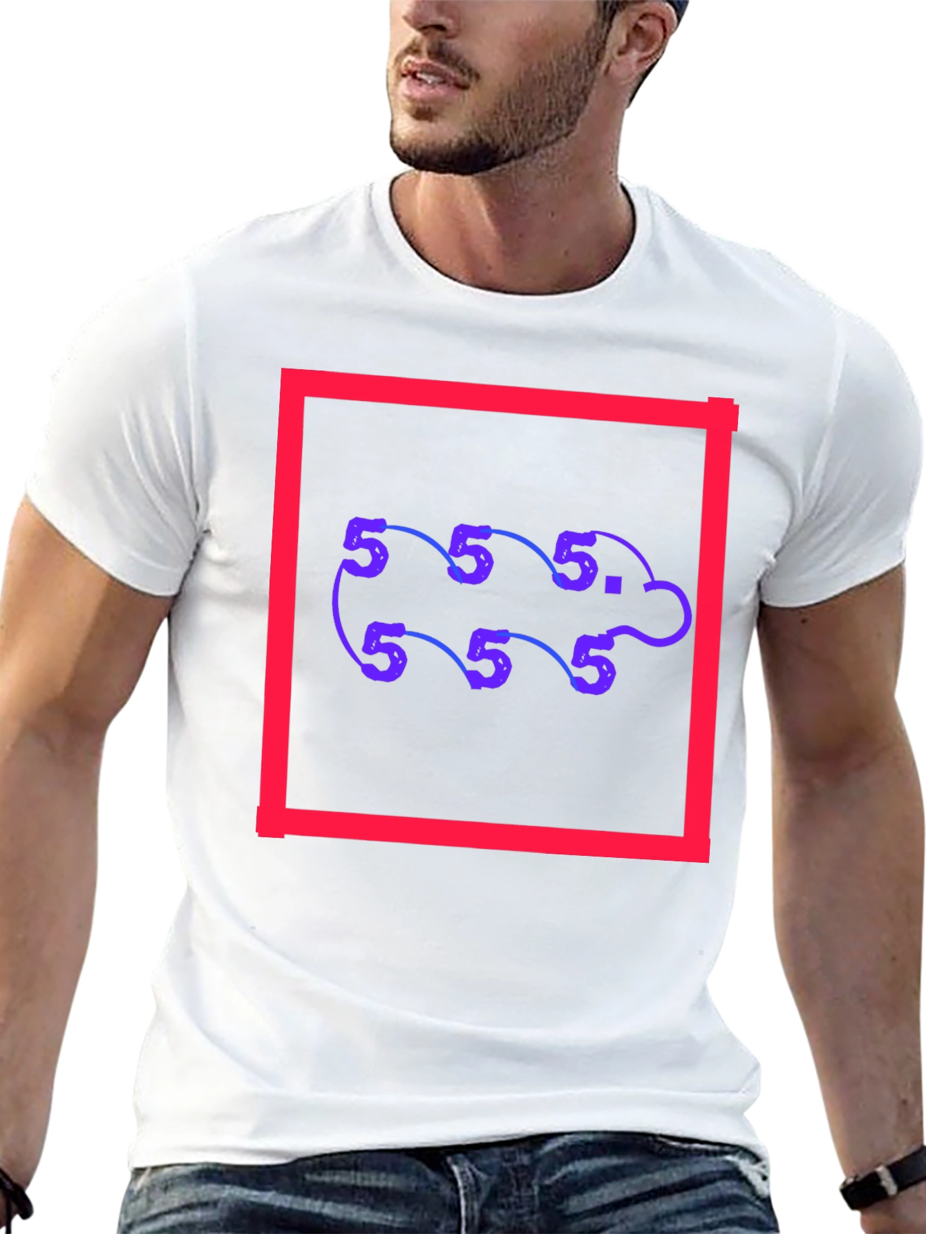 Abstract Number Pattern Tee