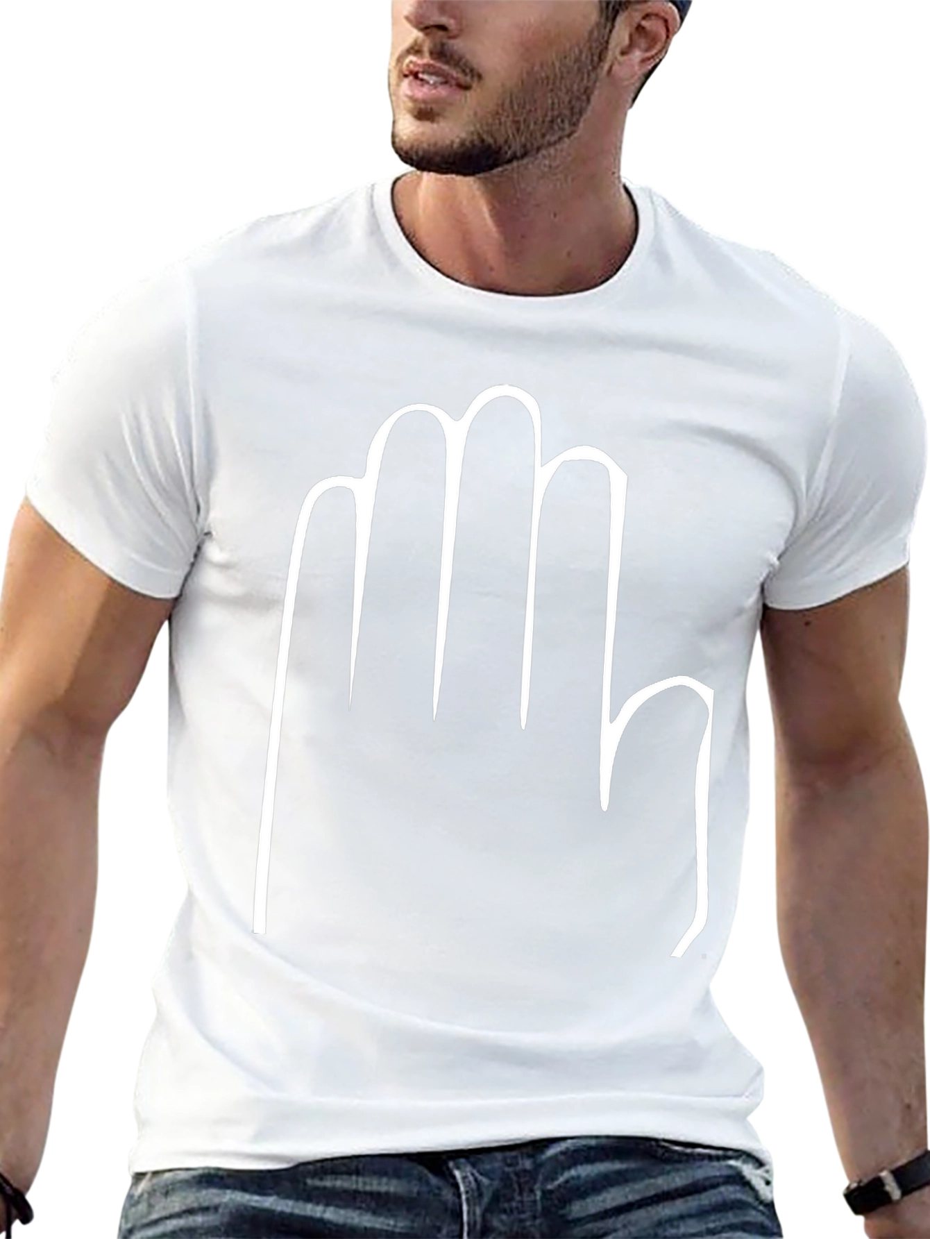 Hand Print Black T-Shirt - Casual Style