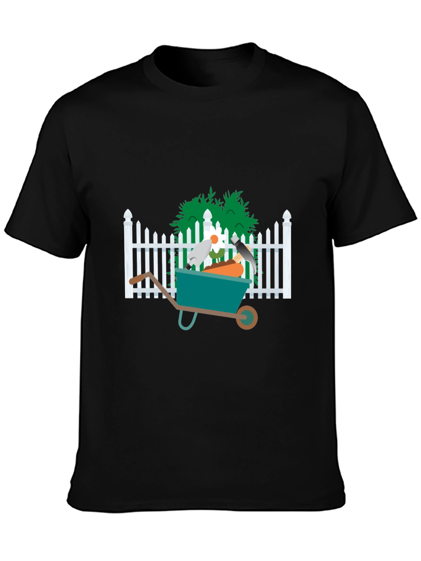 Gardening Wheelbarrow Black T-Shirt