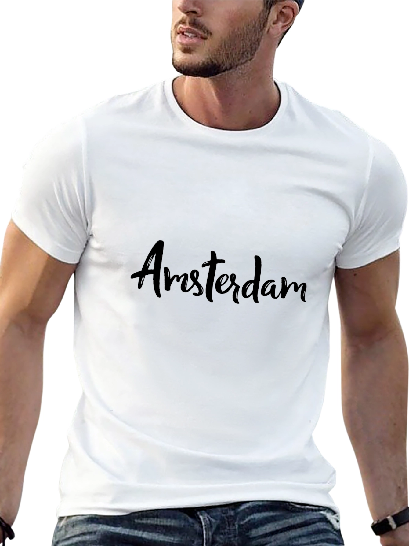 Amsterdam Graphic Print Tee - Black