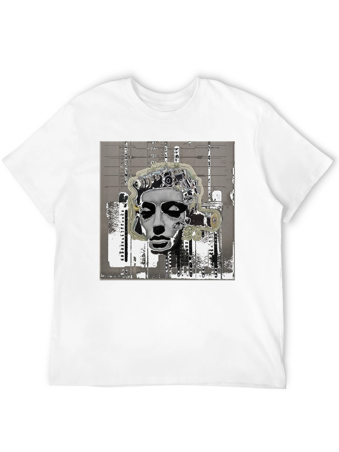 Abstract Surrealist Graphic Print Black T-Shirt