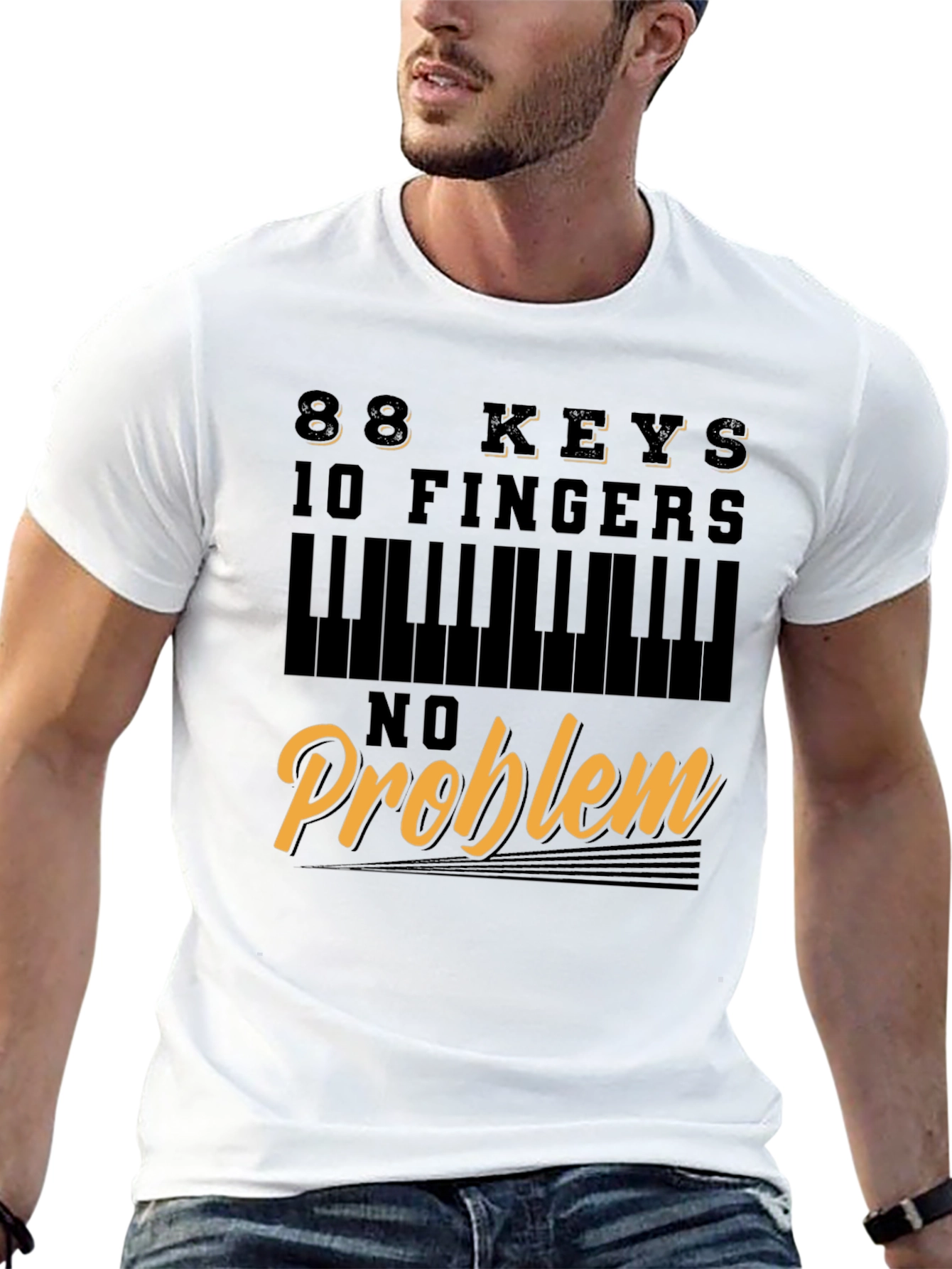 88 Keys 10 Fingers No Problem Graphic T-Shirt