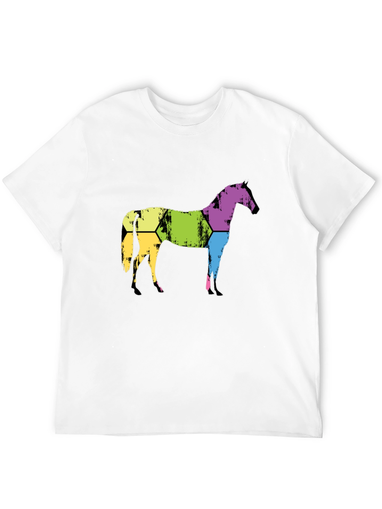 Abstract Horse Graphic Tee - Mens Black T-Shirt