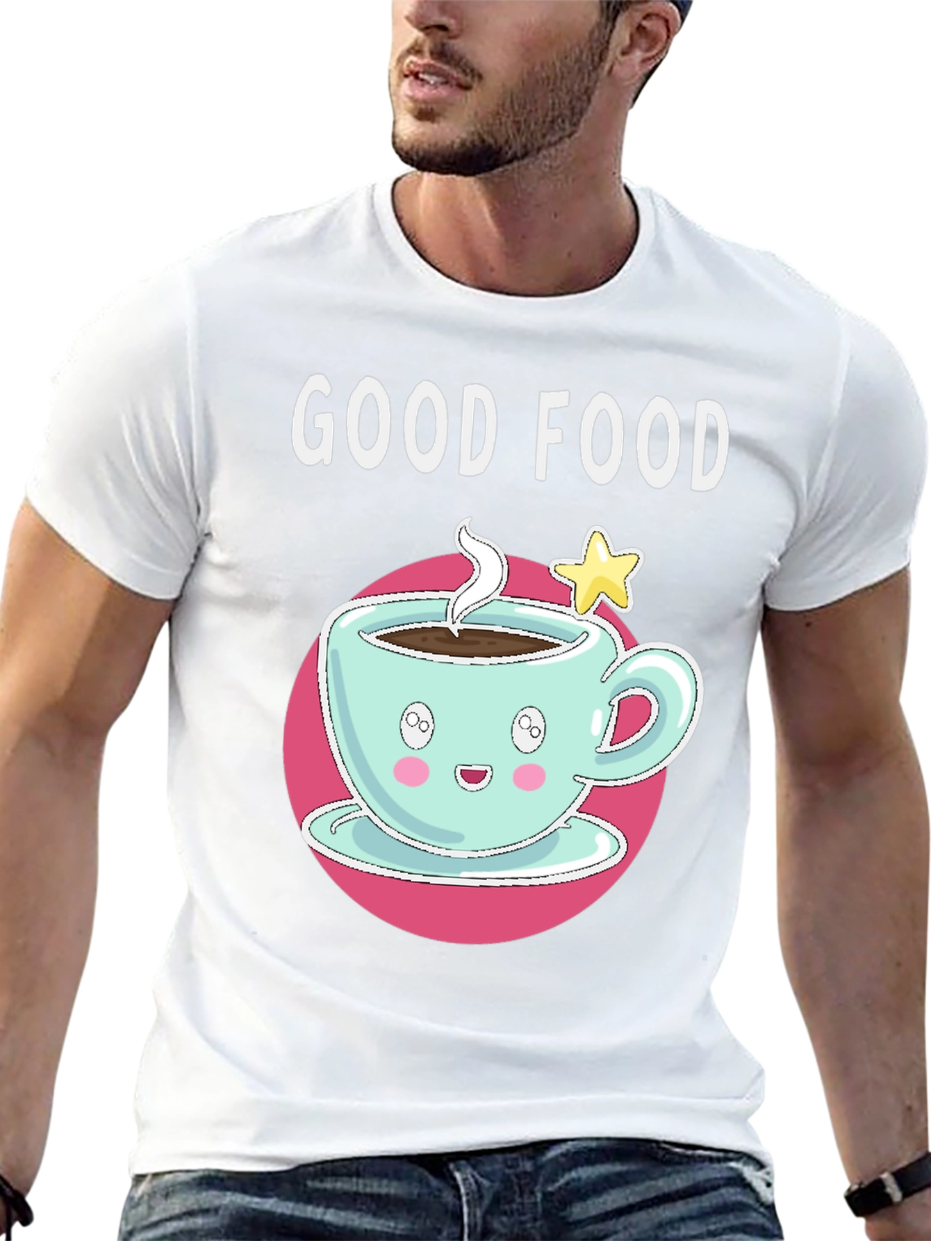 Good Food Cute Coffee Cup Graphic Tee