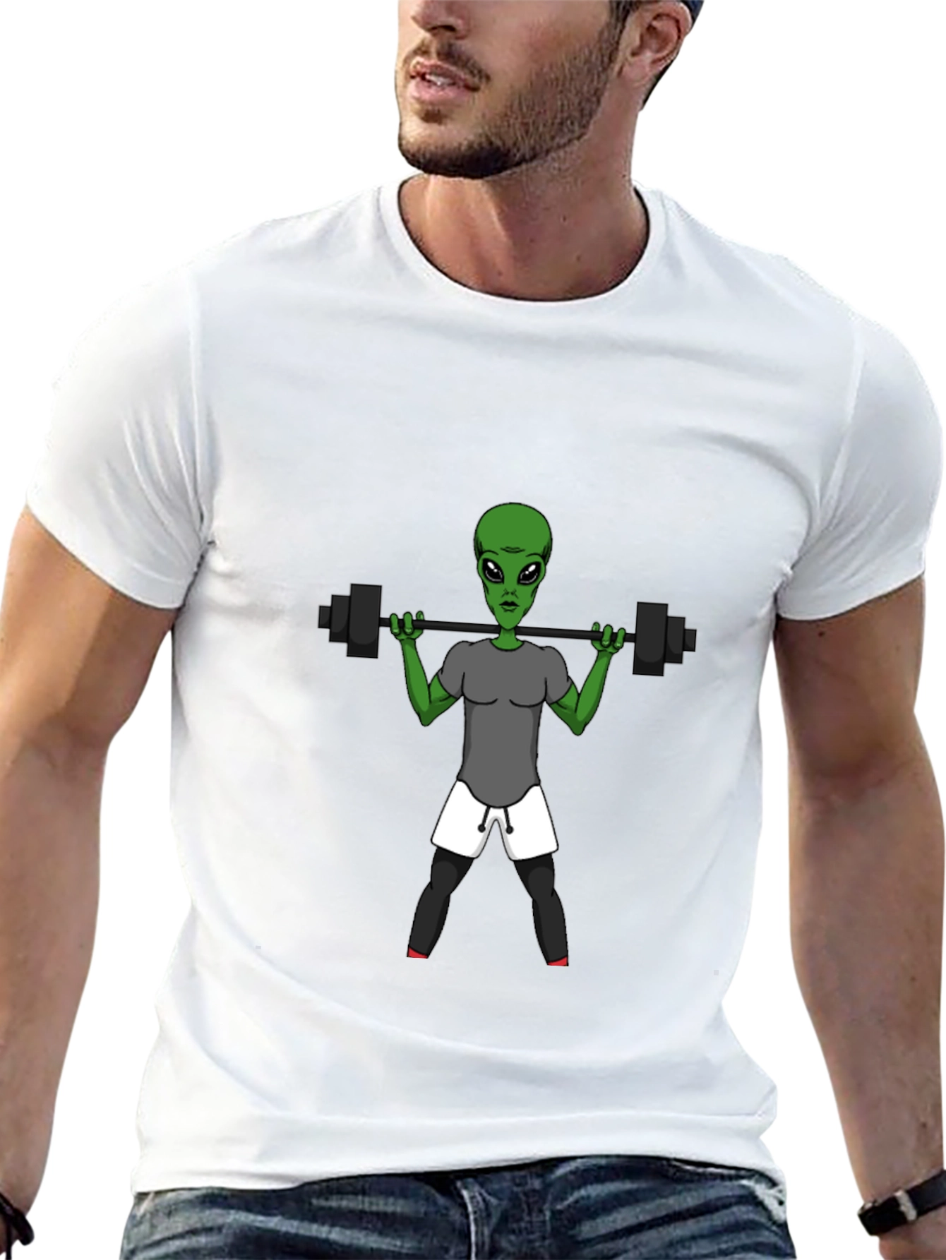 Alien Gym T-Shirt: Lift Off Your Workout!