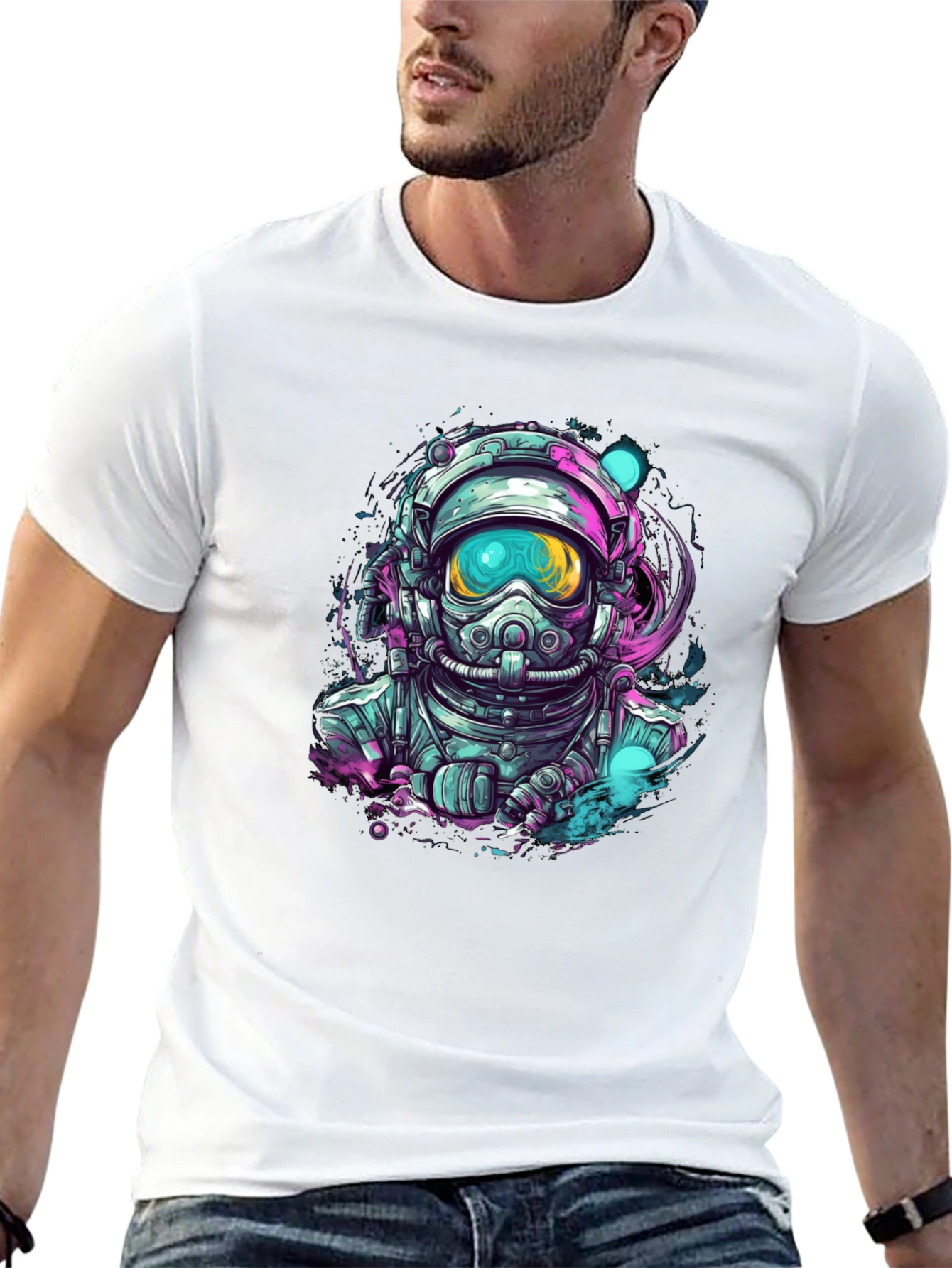 Astronaut Graphic Black T-Shirt - Space Explorer Tee