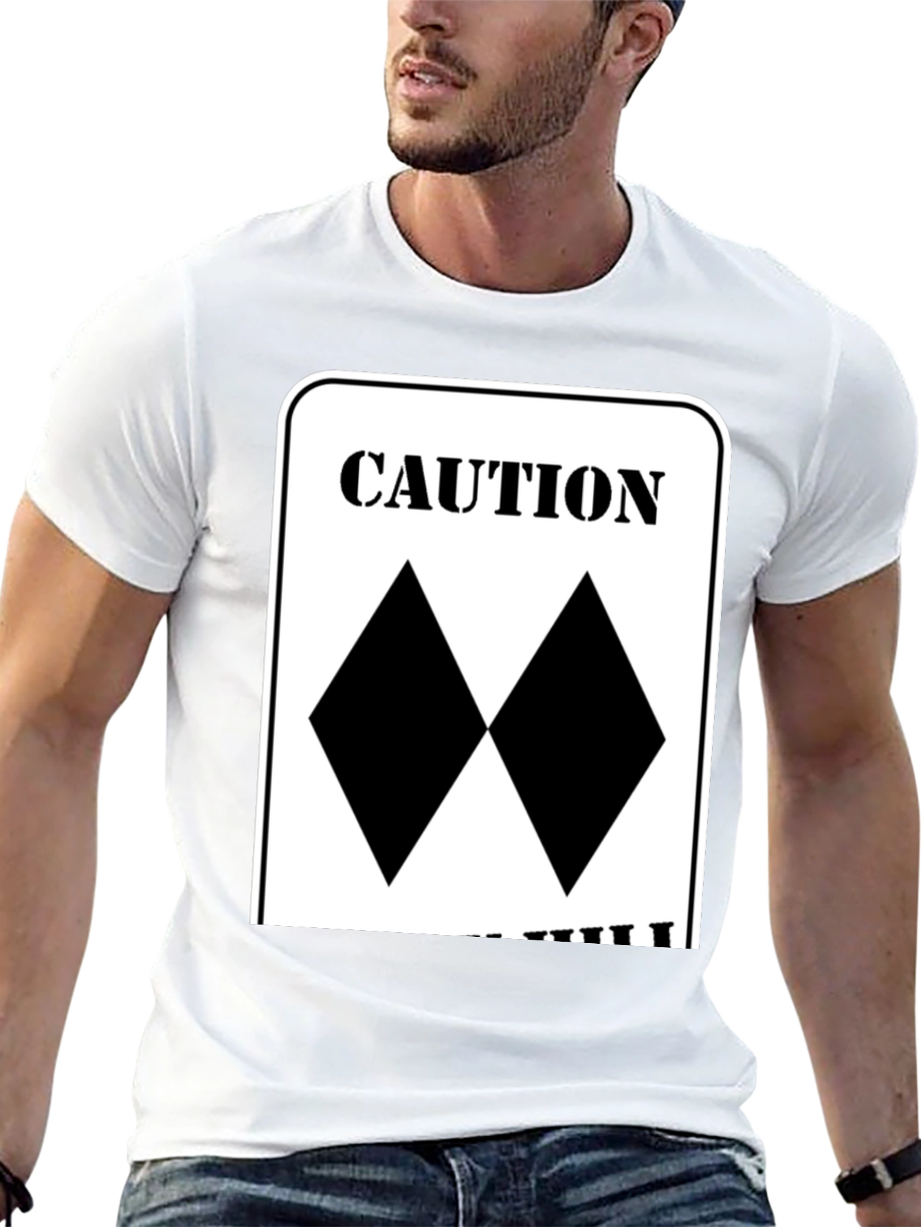 Caution Double Black Diamond Skiing T-Shirt