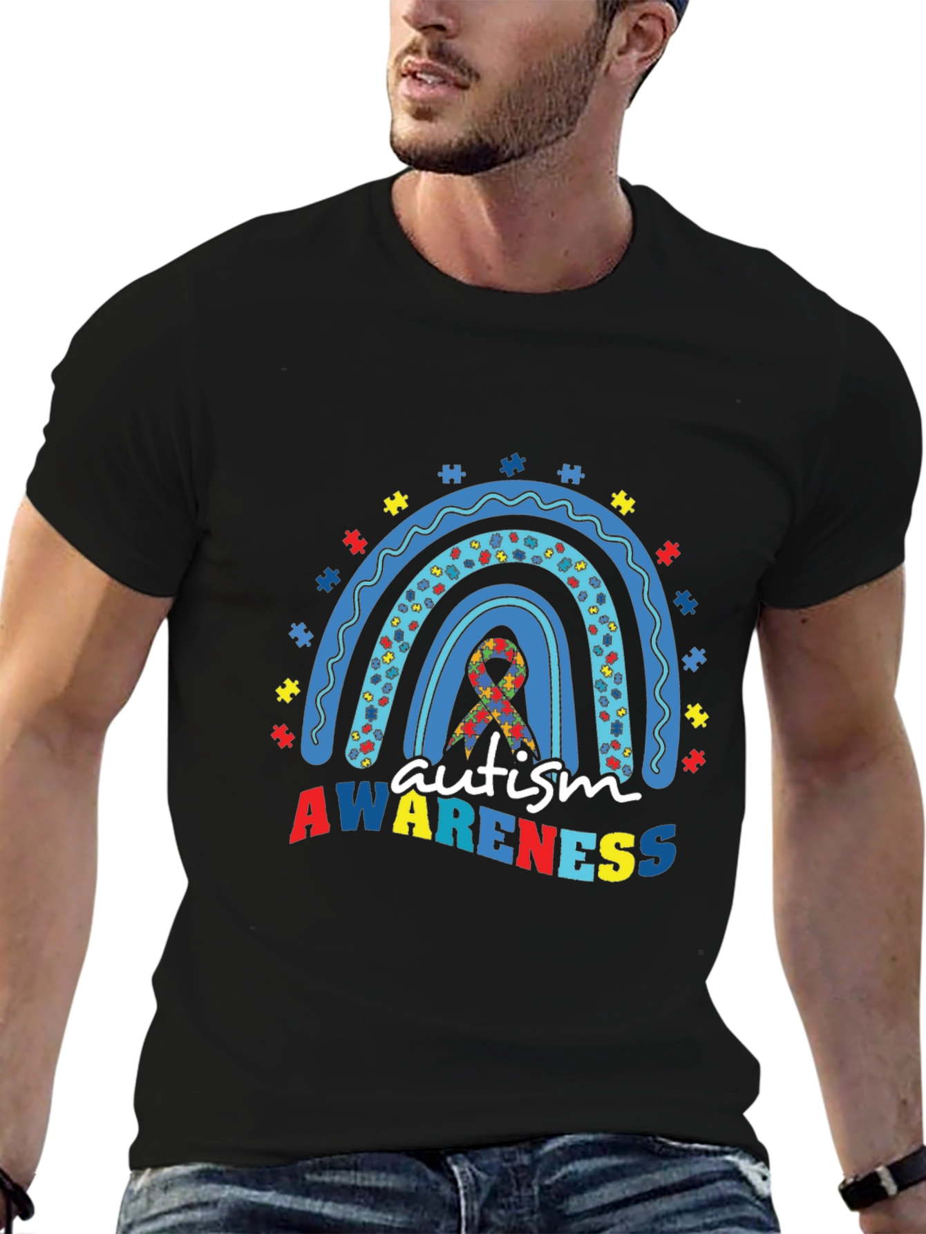 Autism Awareness Rainbow Puzzle T-Shirt