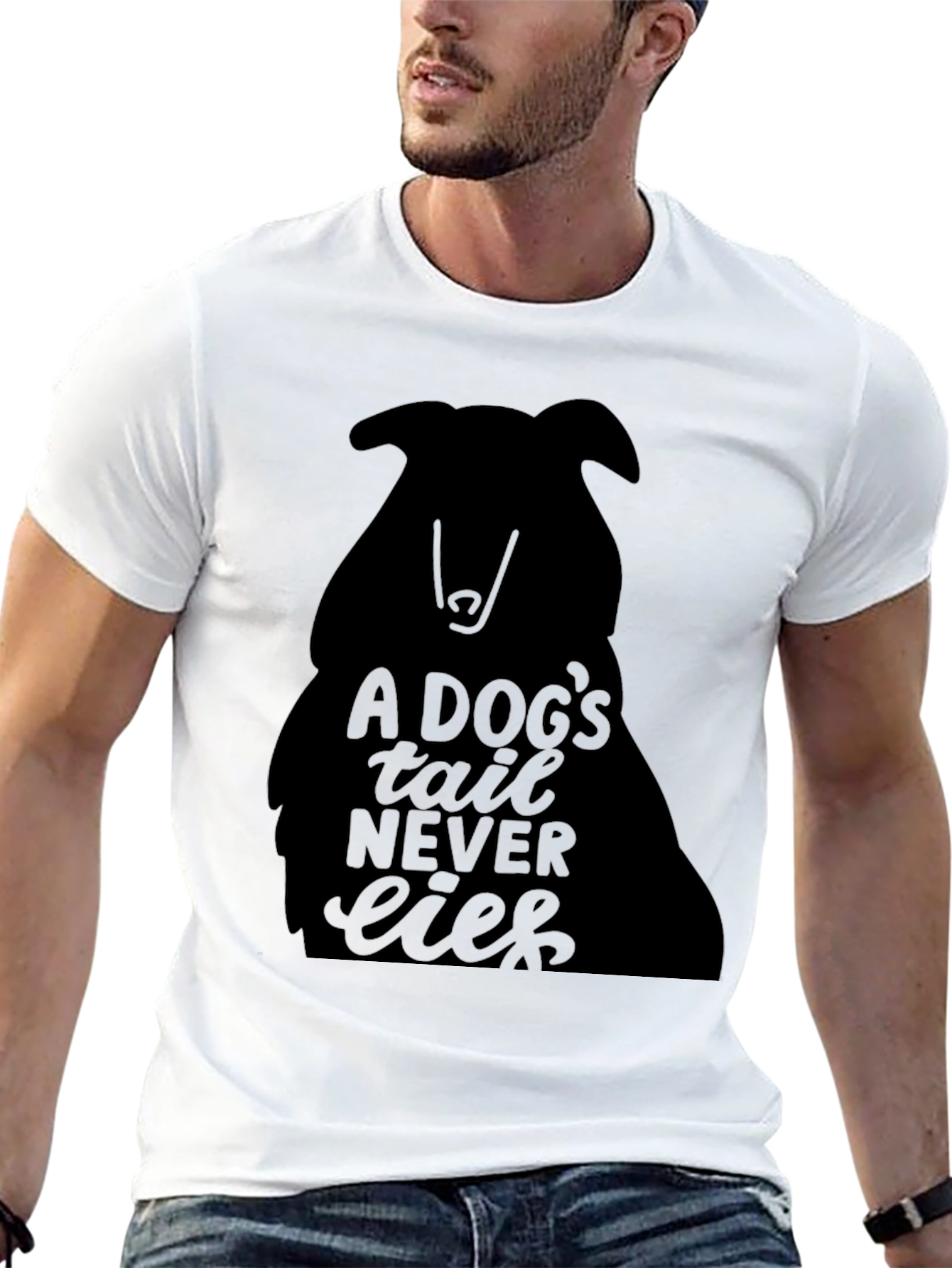A Dogs Tail Never Lies Black Tee