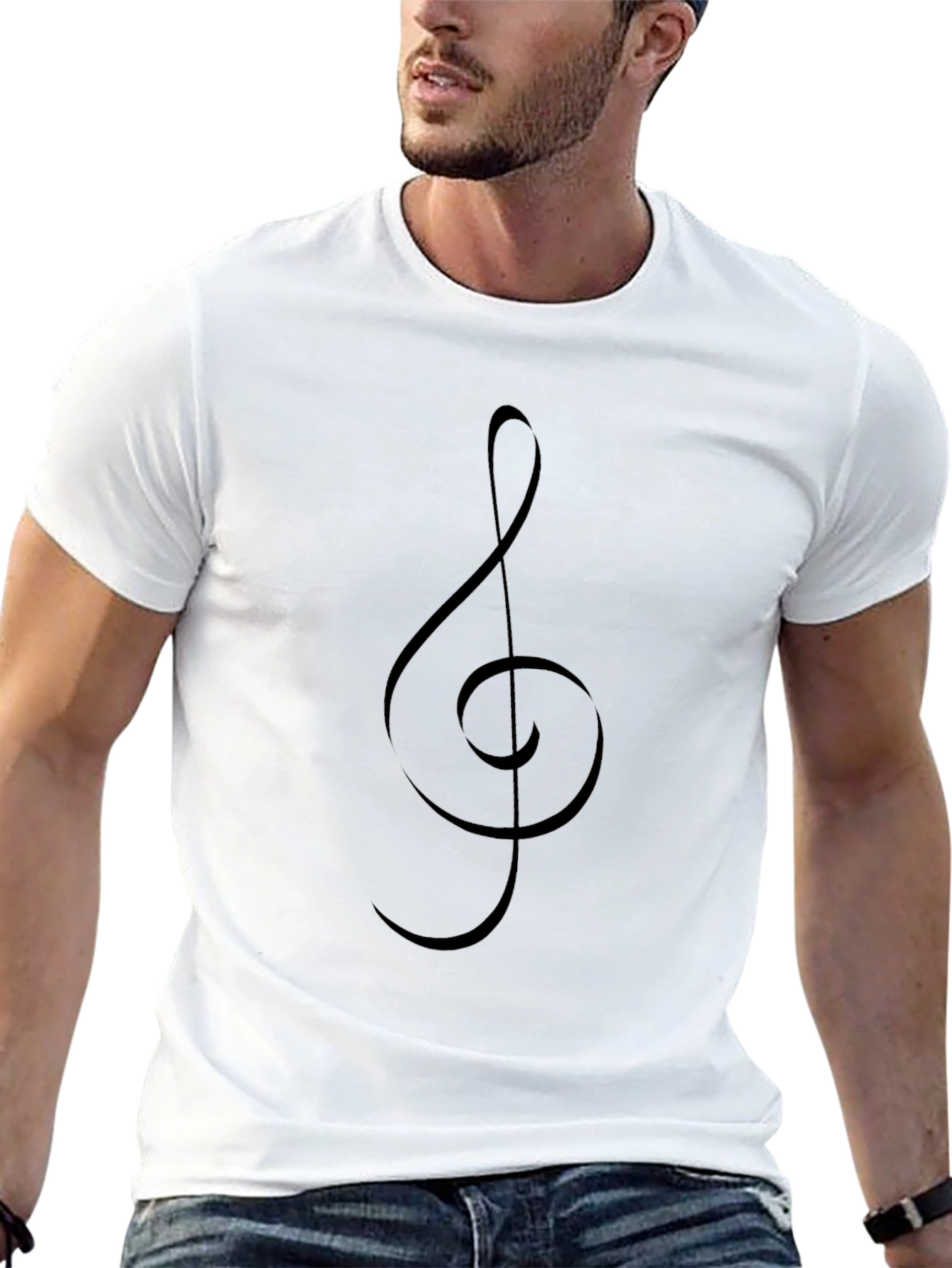 Treble Clef Black Tee - Music Lovers Style