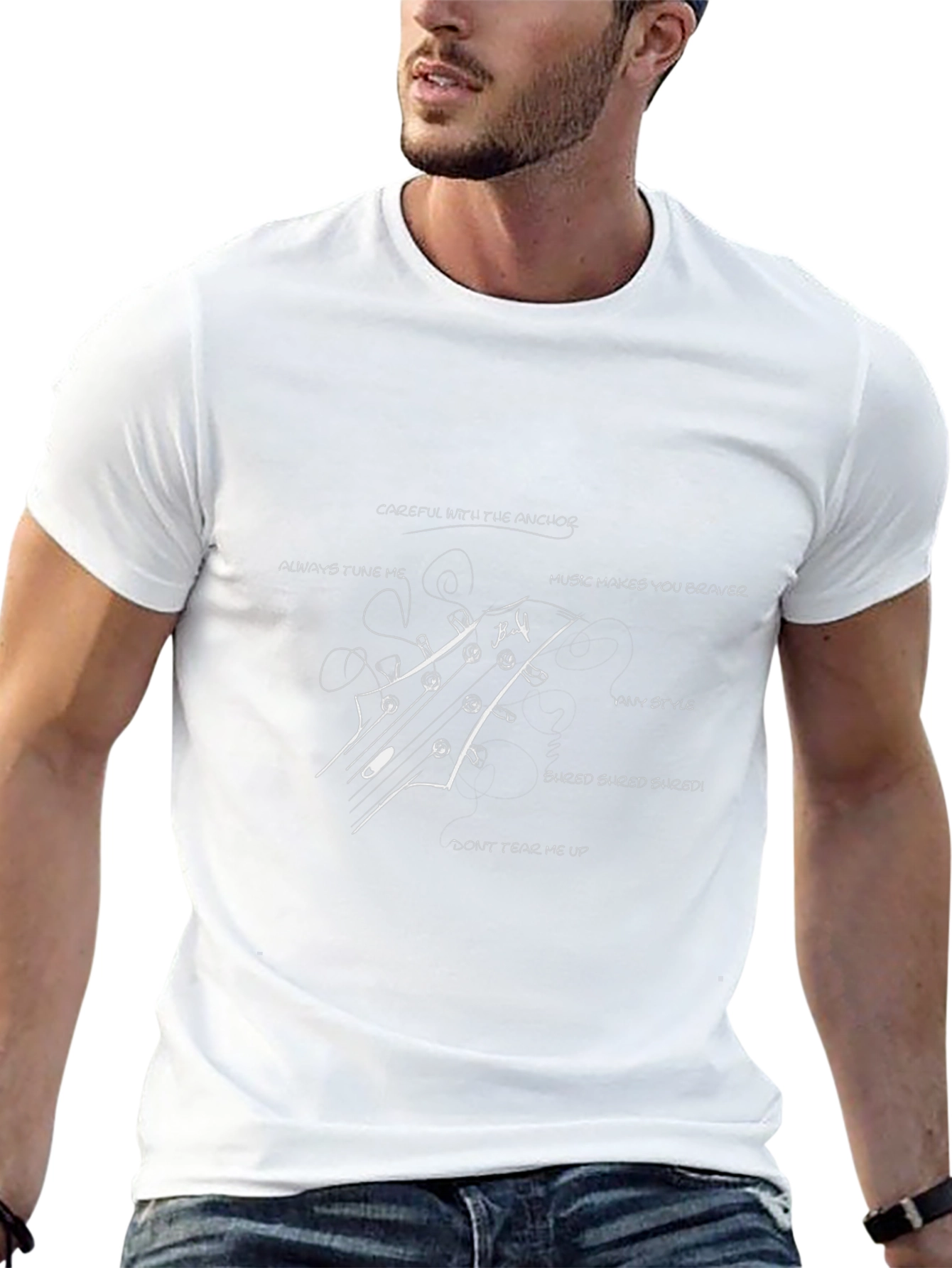 Guitar Headstock T-Shirt - Music Lover Tee