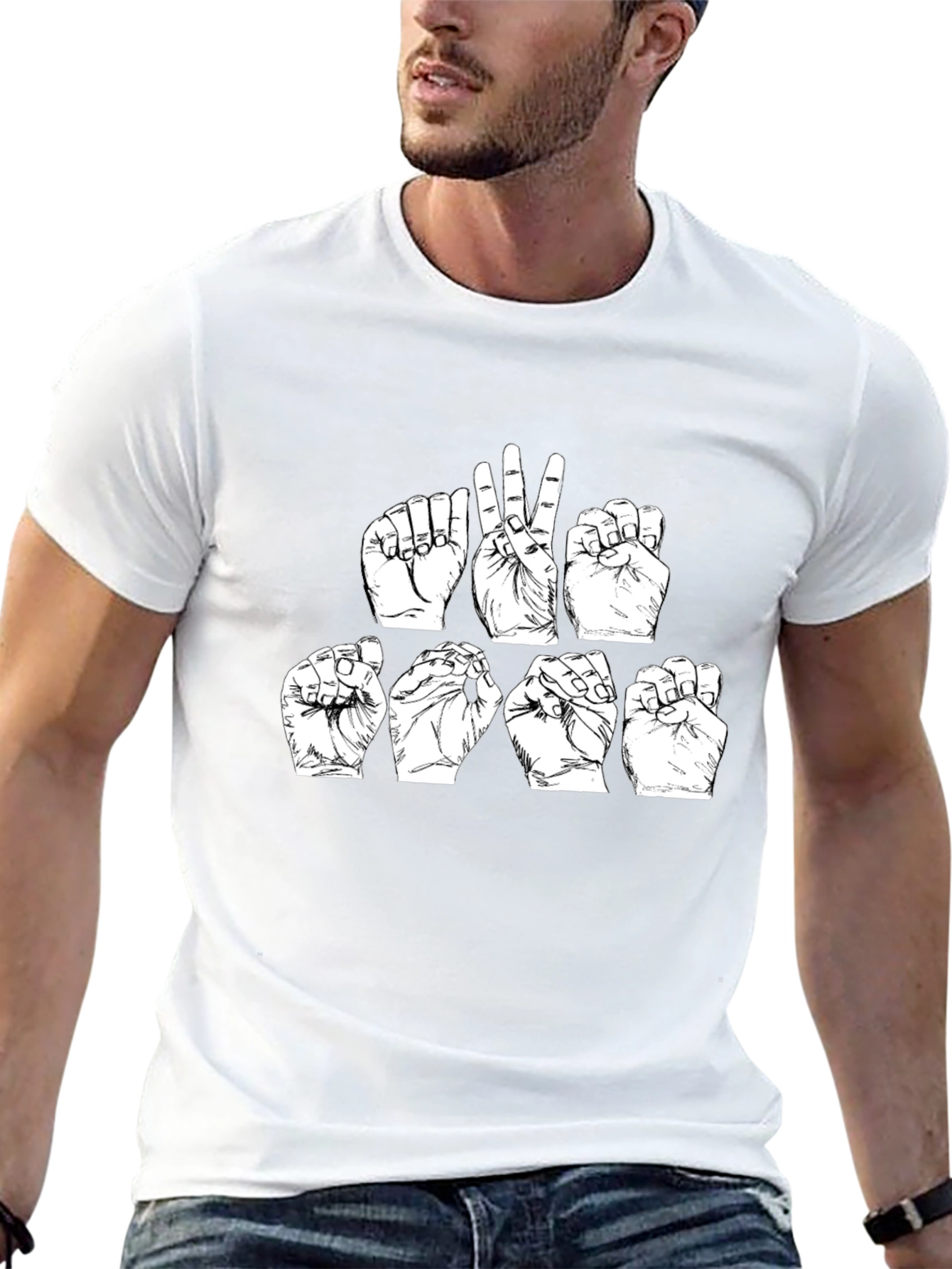 ASL Sign Language T-Shirt - Black Cotton Tee
