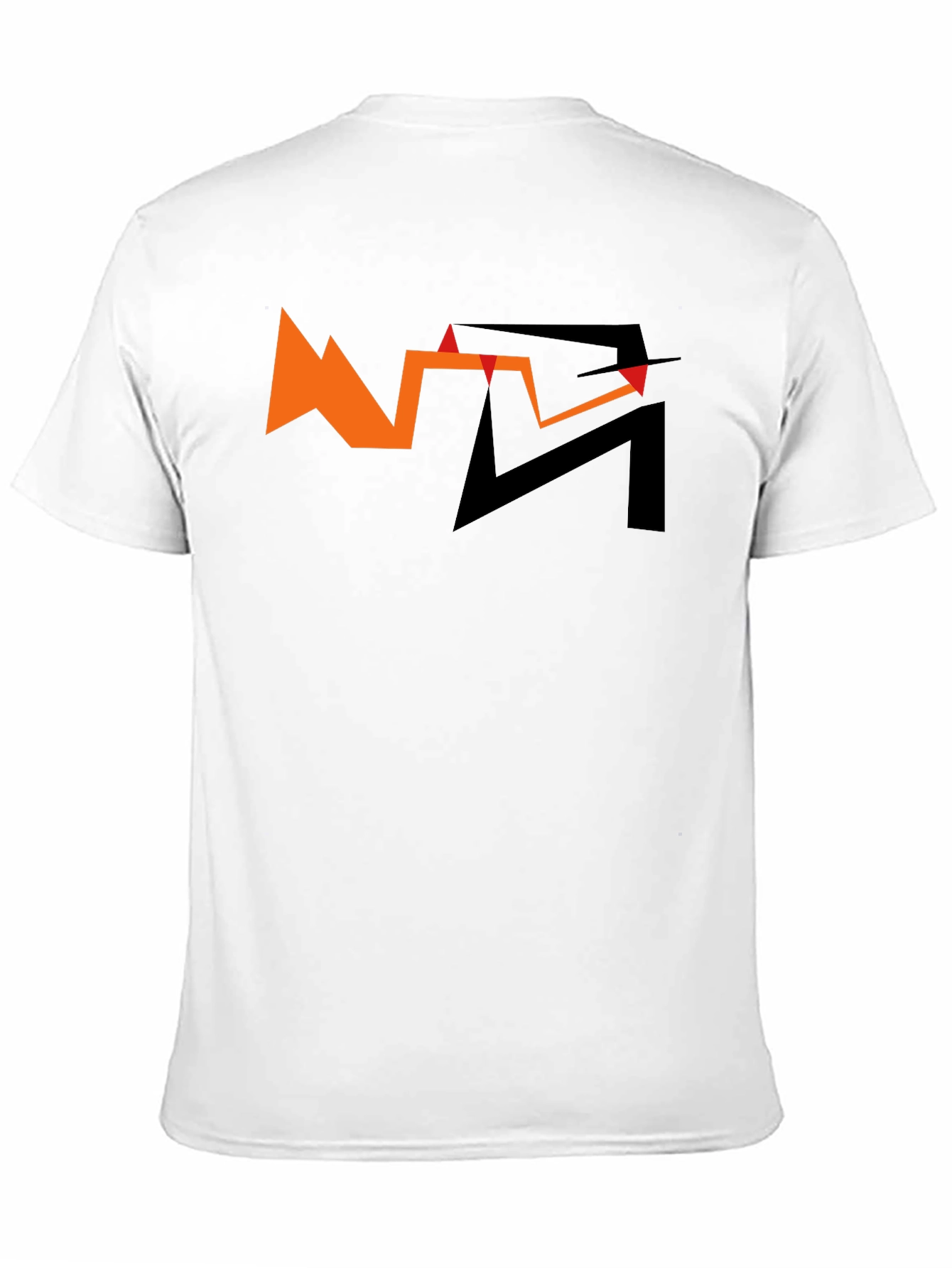 Abstract Graphic Tee - Orange and Black Design