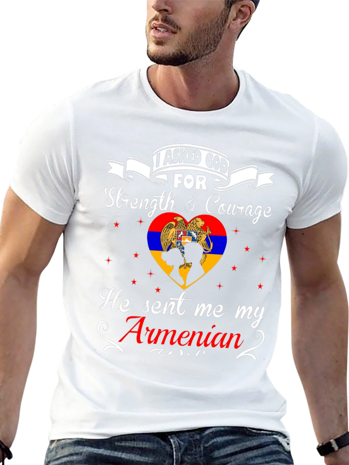 Armenian Pride T-Shirt - Strength & Courage Design