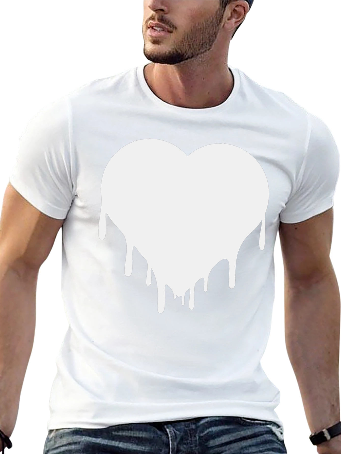 Dripping Heart Graphic Tee - Black