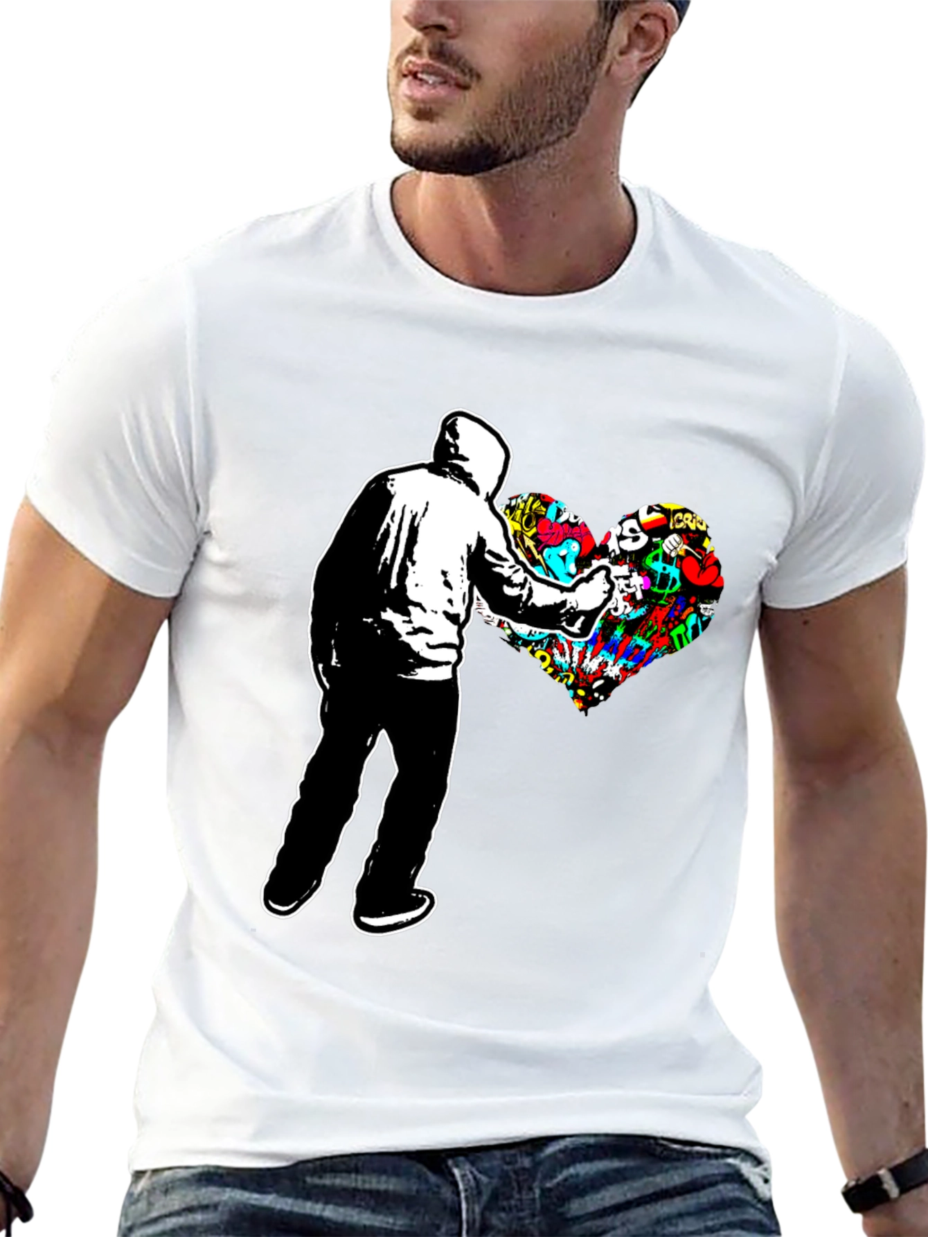 Graffiti Heart Black Tee