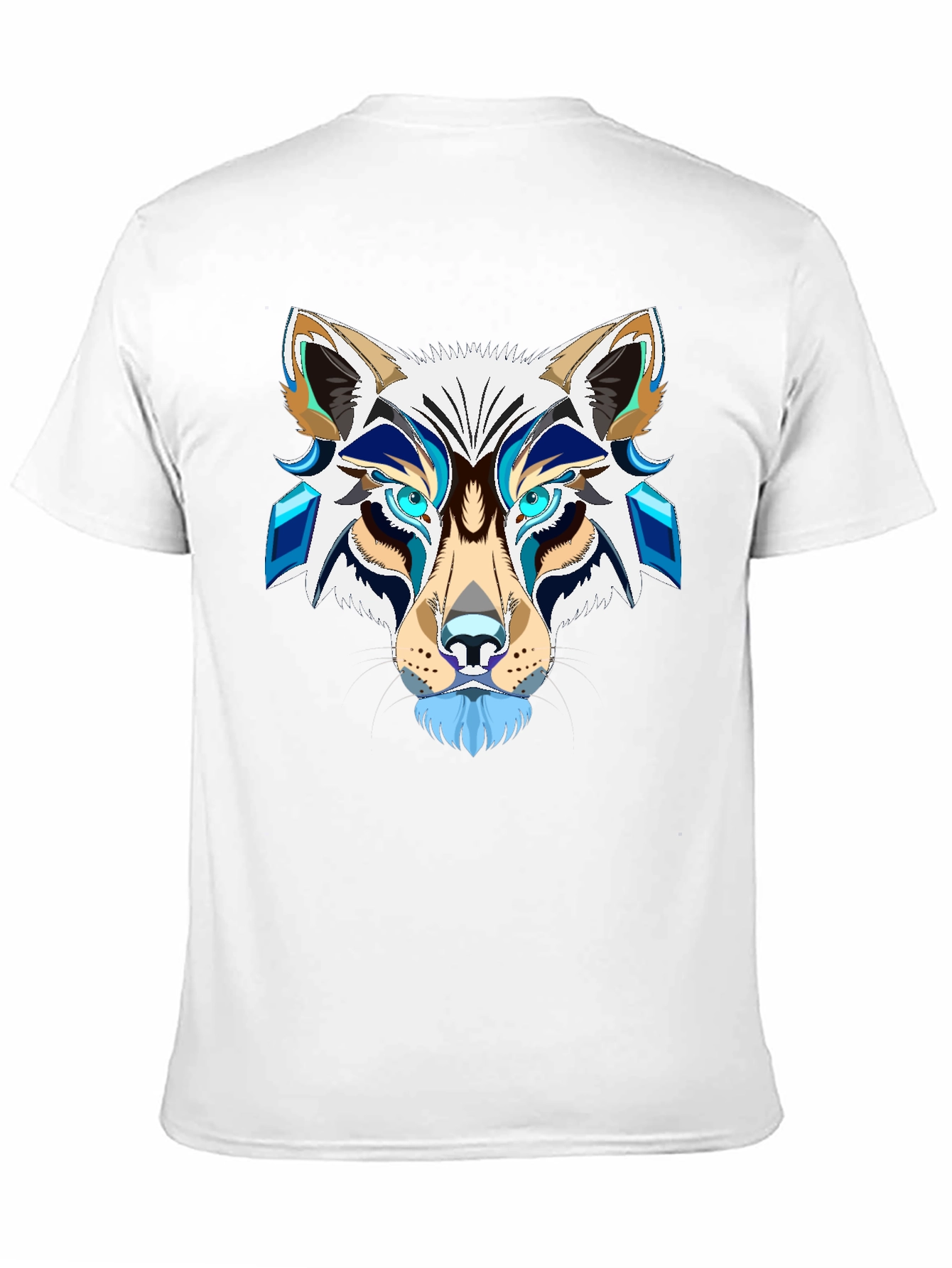 Abstract Wolf Graphic Tee - Mens Black T-Shirt