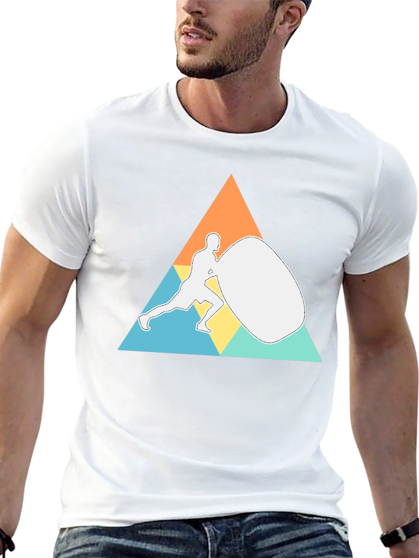 Geometric Strongman Black T-Shirt