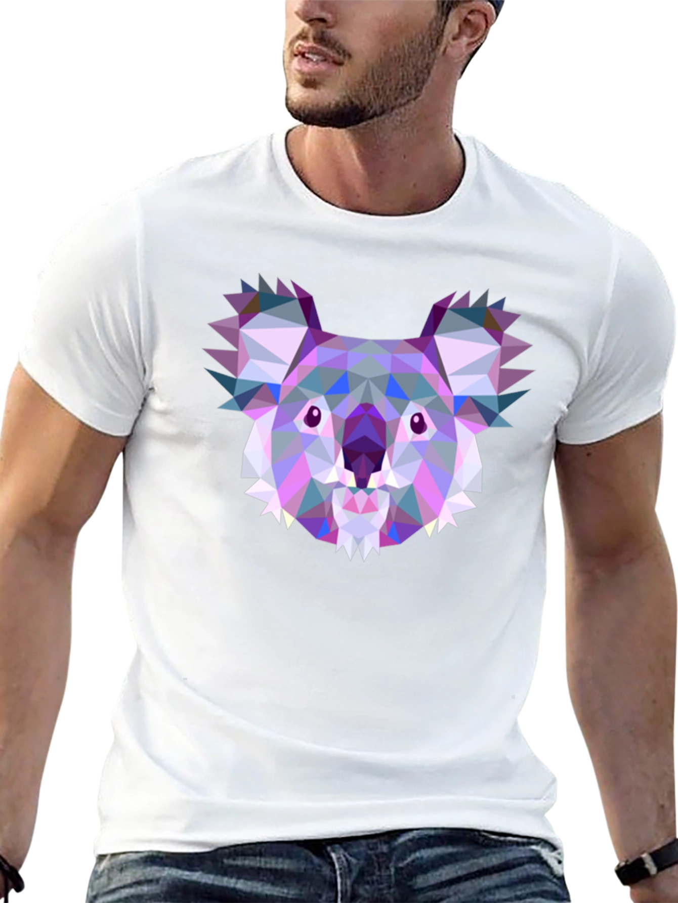 Geometric Koala Black T-Shirt