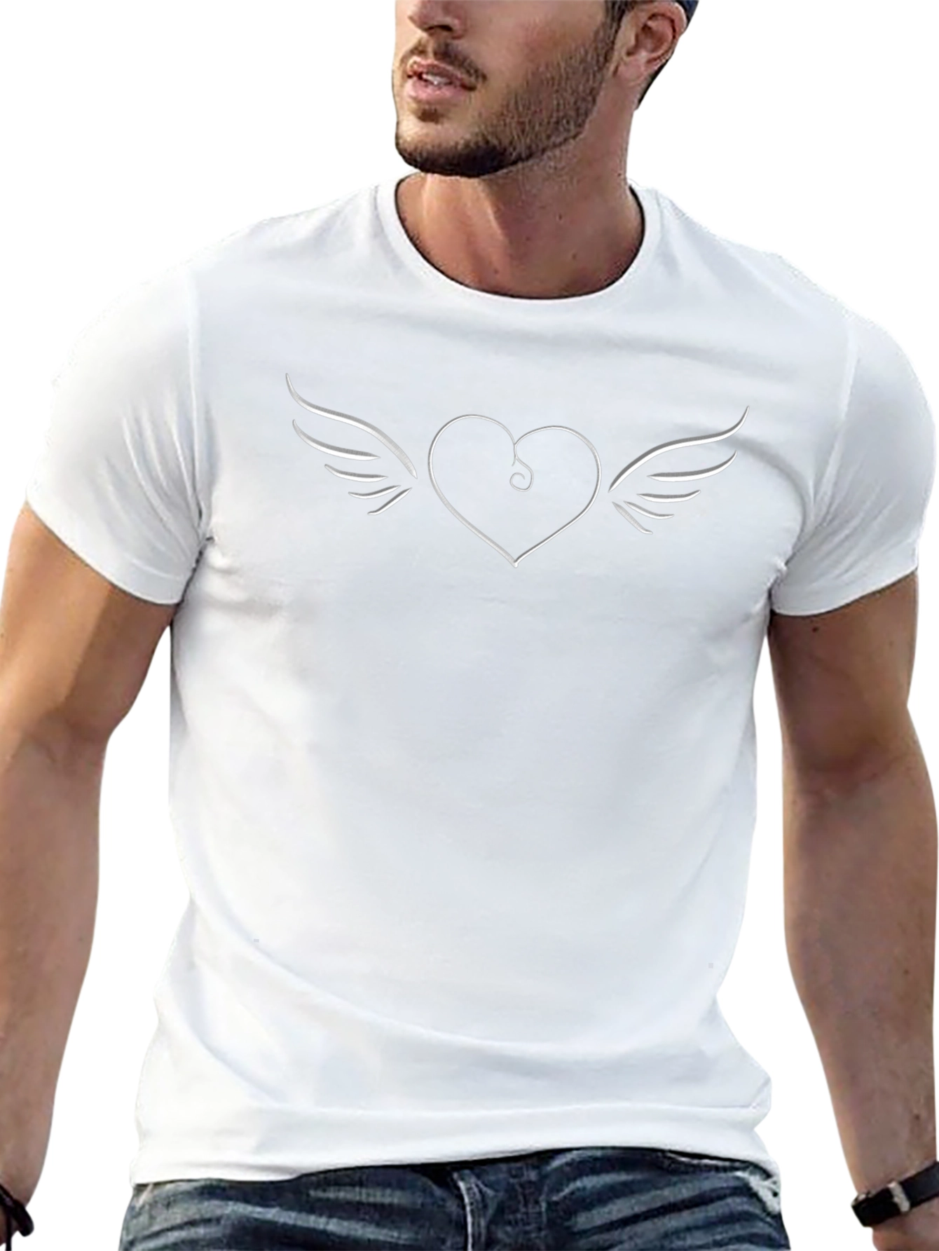 Heart with Wings Black T-Shirt