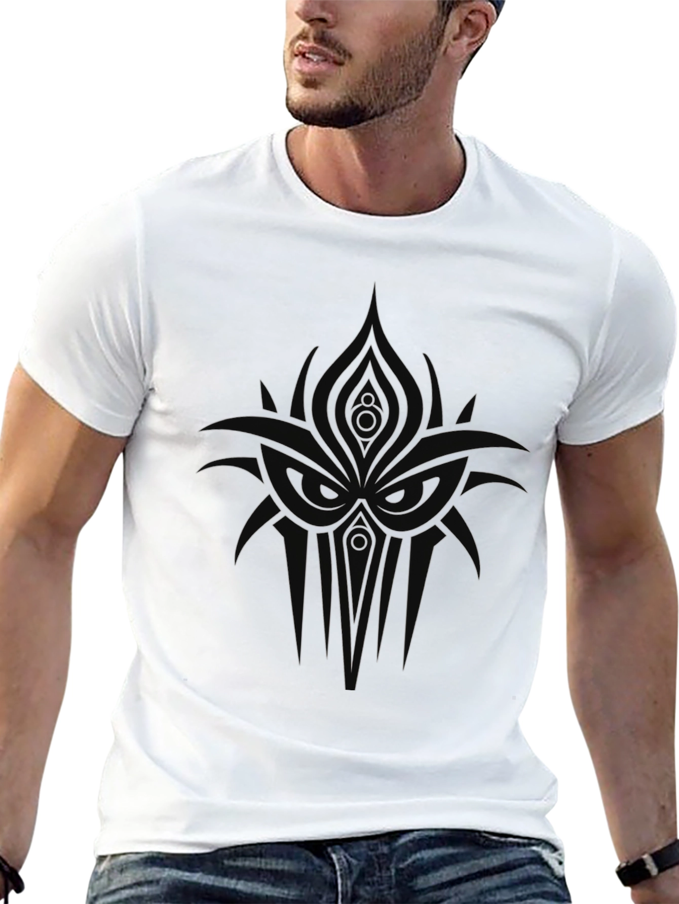 Abstract Graphic Print Black T-Shirt for Men