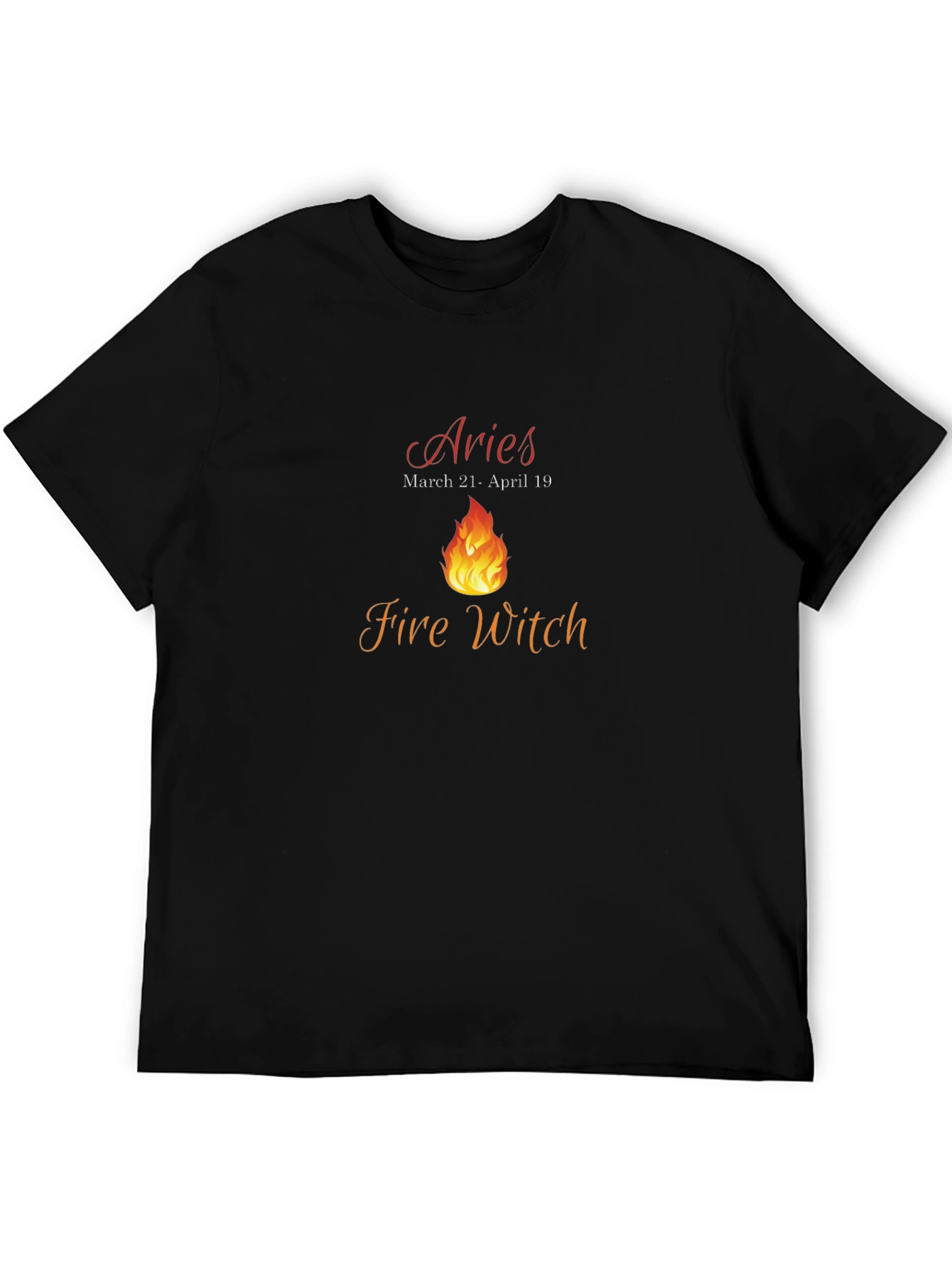 Aries Fire Witch T-Shirt Zodiac Sign Tee