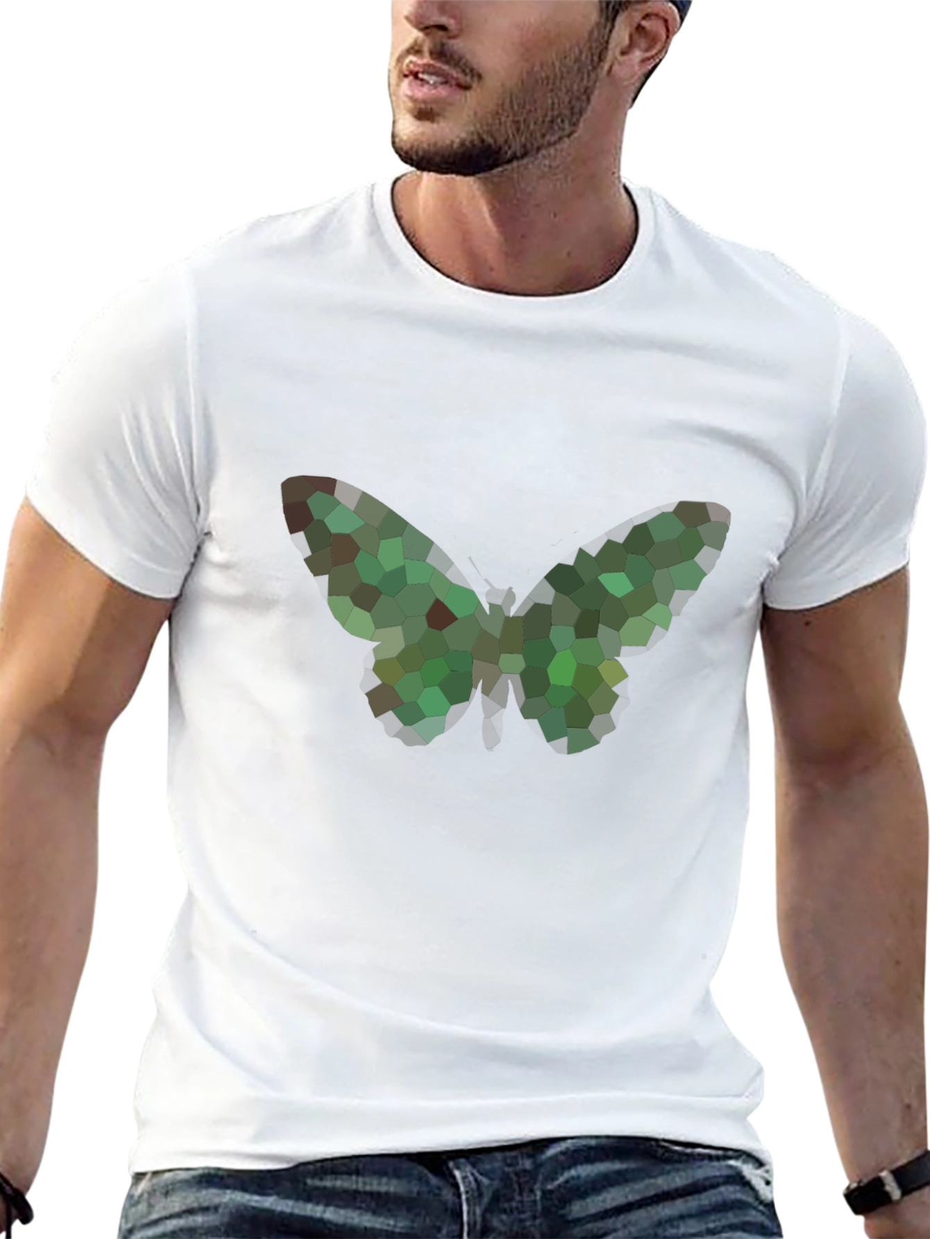 Geometric Butterfly Tee - Modern Graphic Print