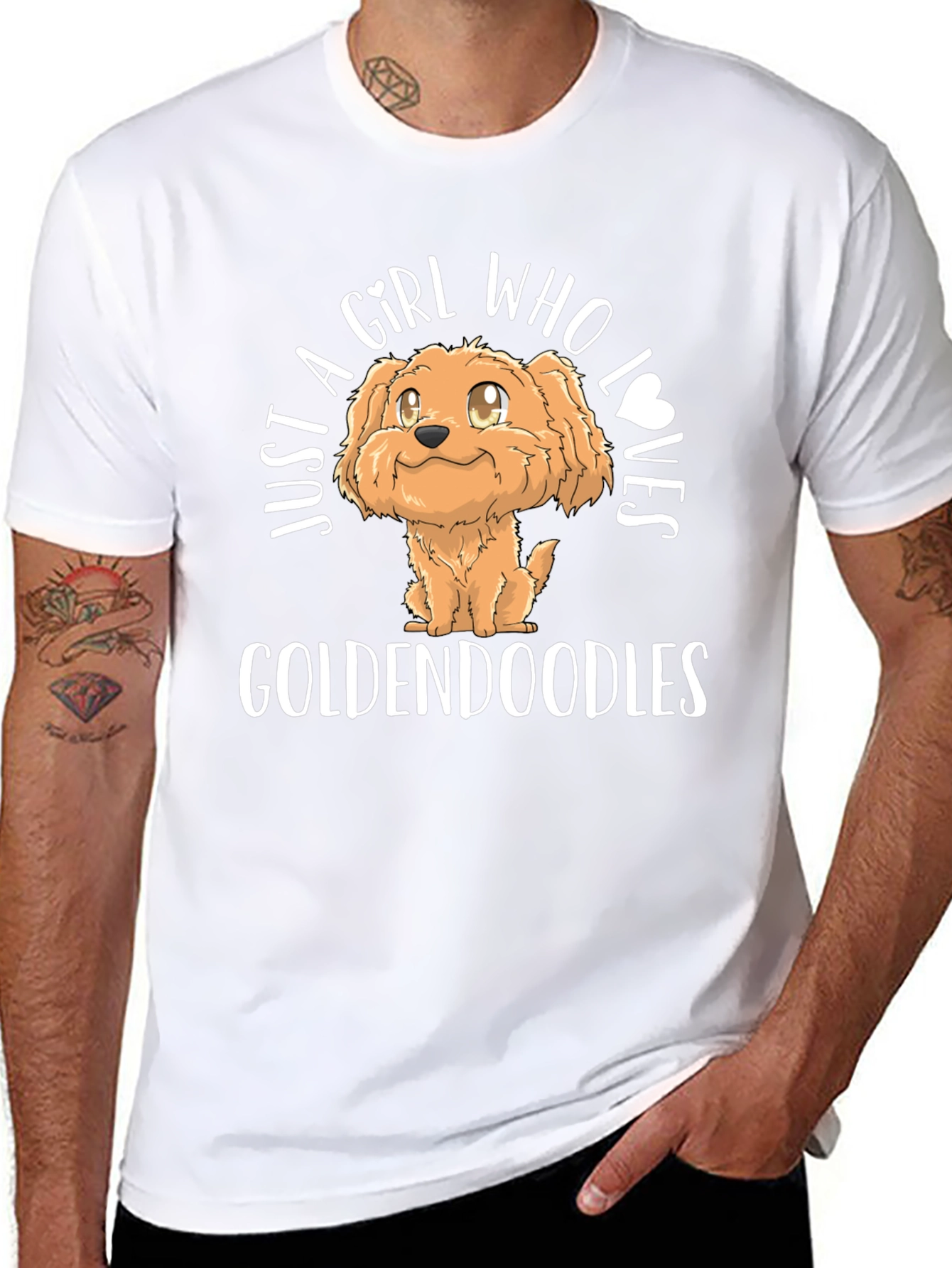 Girl Who Loves Goldendoodles Black T-Shirt