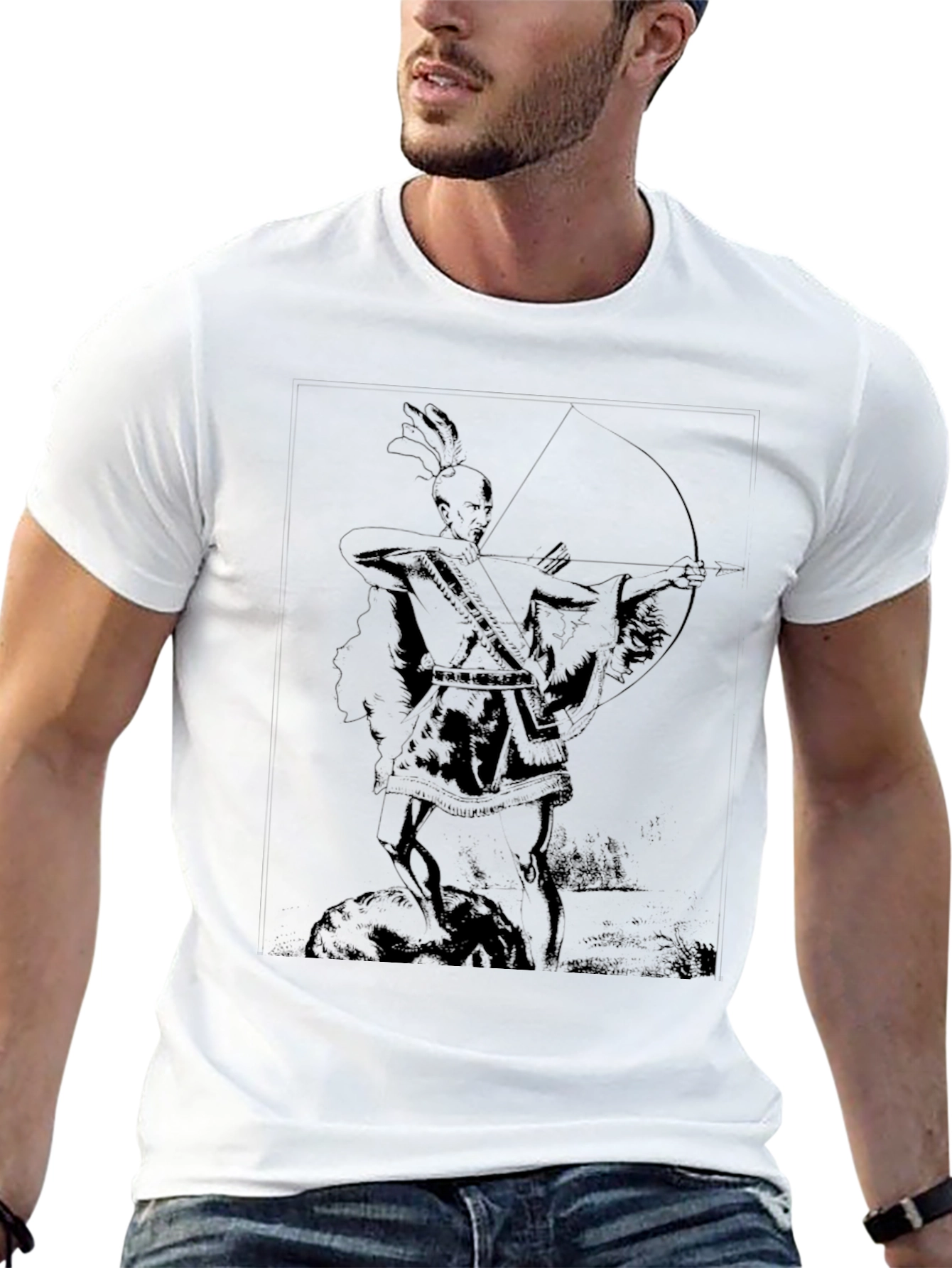 Archer Graphic Tee - Native American Style