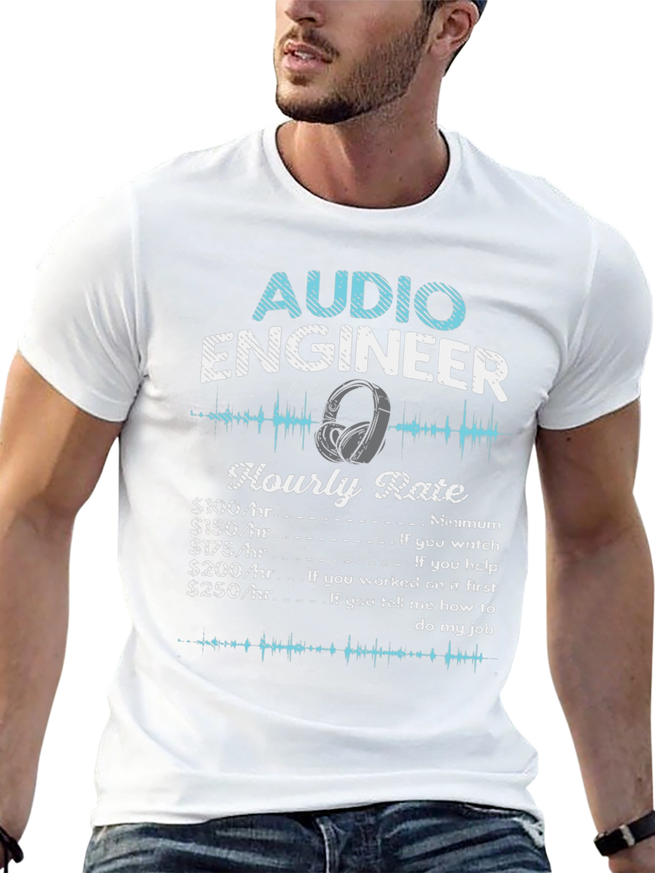 Audio Engineer Hourly Rate Black T-Shirt