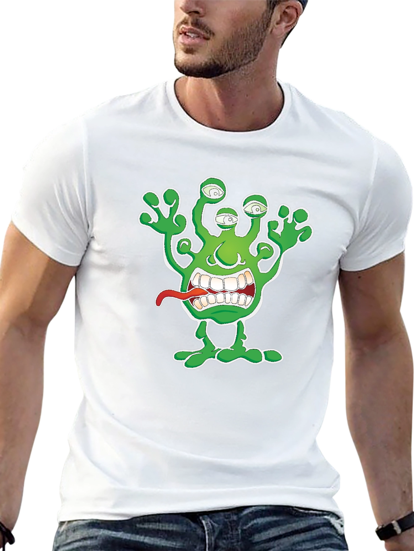 Alien Monster Graphic Print T-Shirt