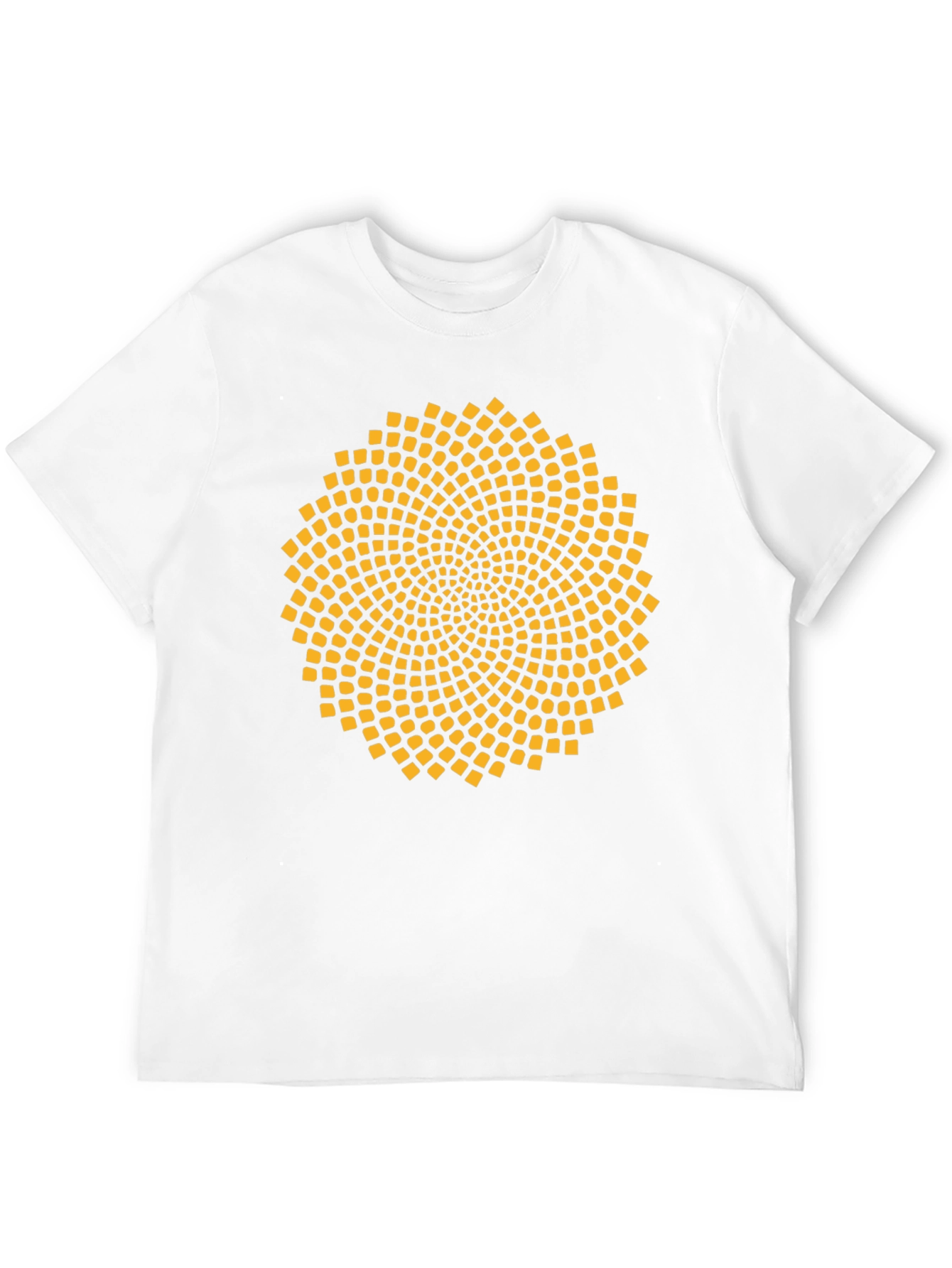 Geometric Sunflower Graphic Tee - Black