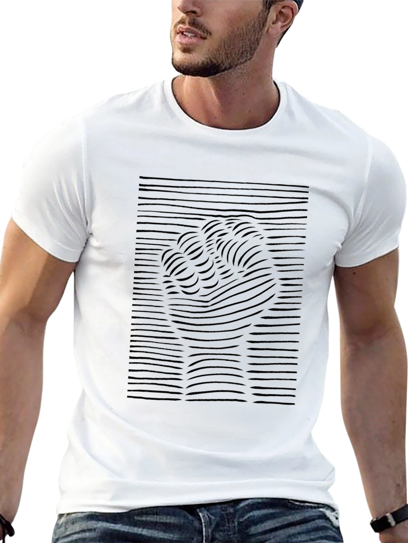 Abstract Fist Graphic Tee - Black Cotton T-Shirt