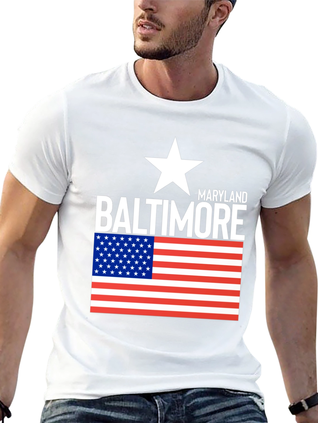 Baltimore Maryland US Flag T-Shirt