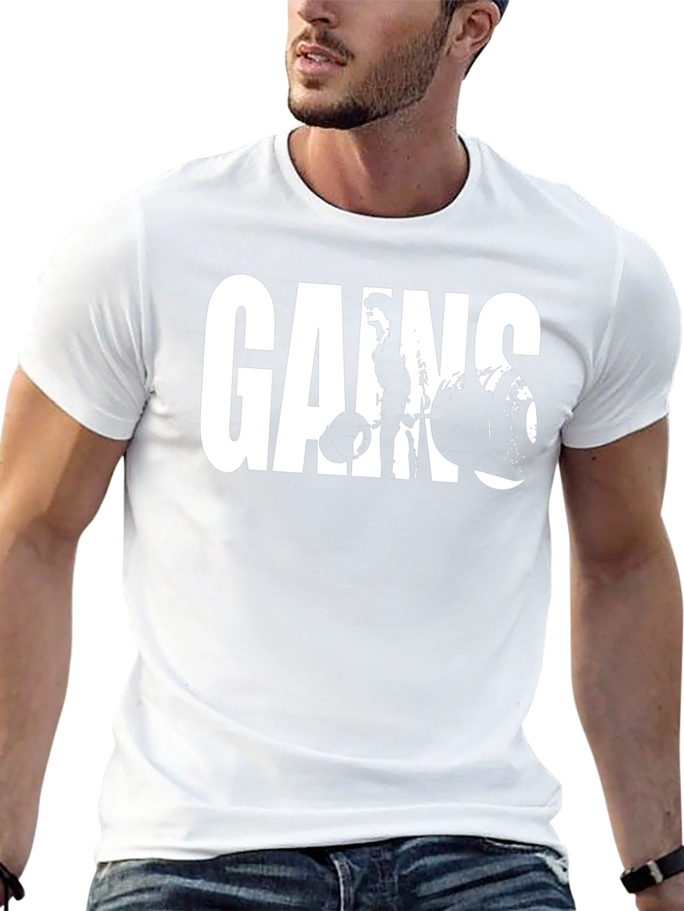 Gains Graphic Tee - Black Gym Shirt