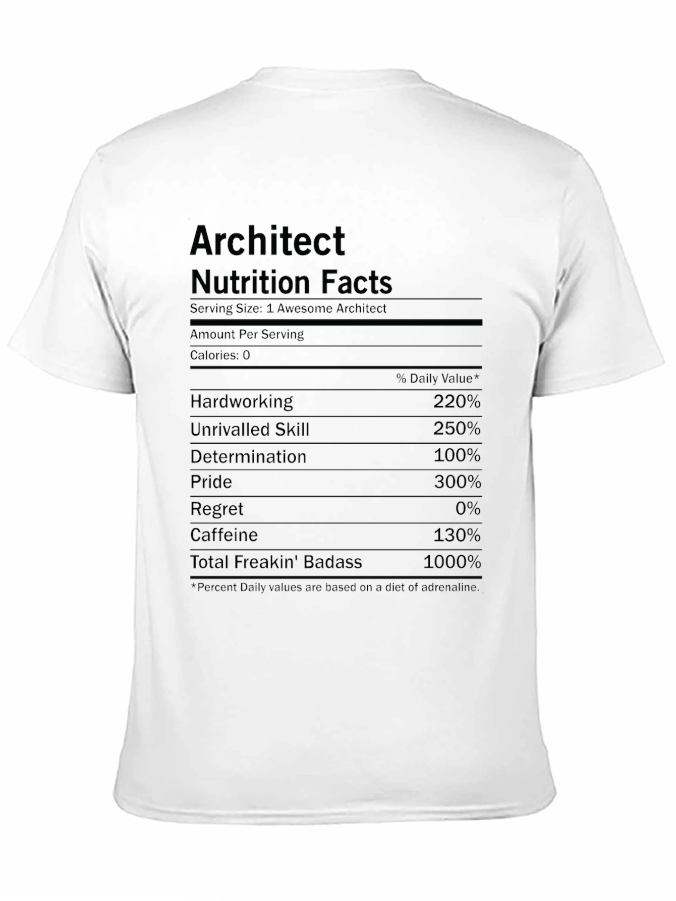 Architect Nutrition Facts Graphic T-Shirt