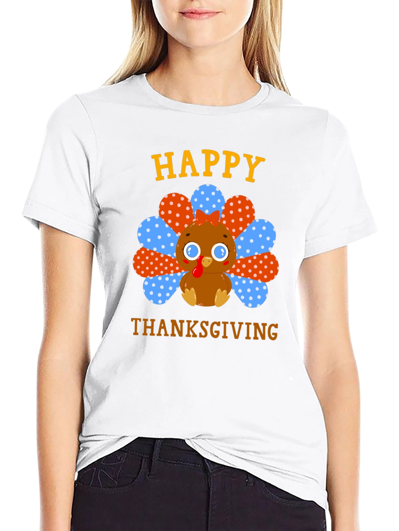 Happy Thanksgiving Turkey Graphic Tee