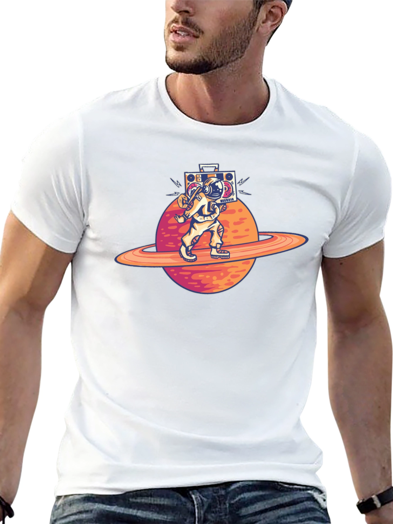 Astronaut Boombox Graphic Tee