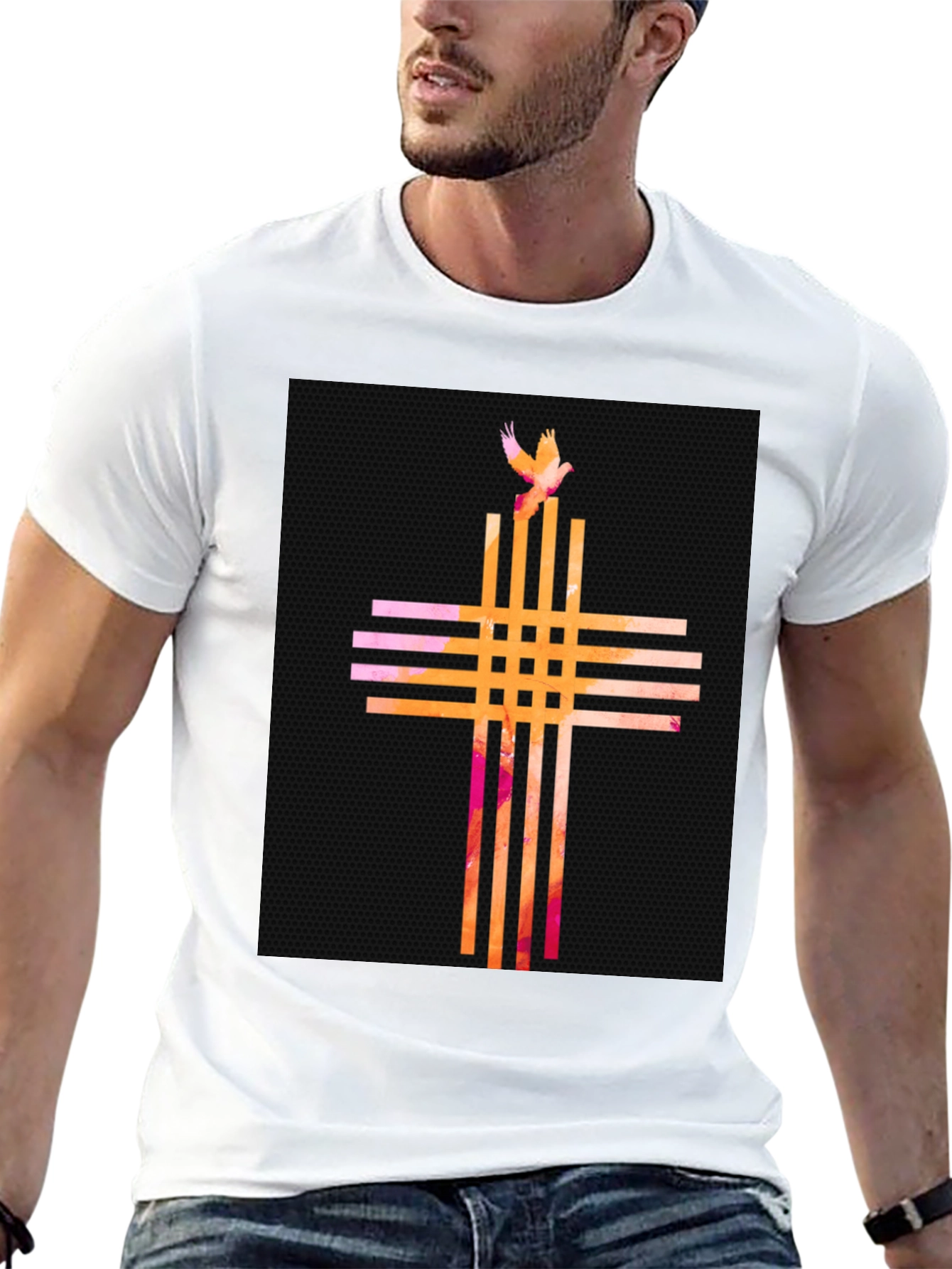 Artistic Cross Graphic Tee - Modern Religious Apparel