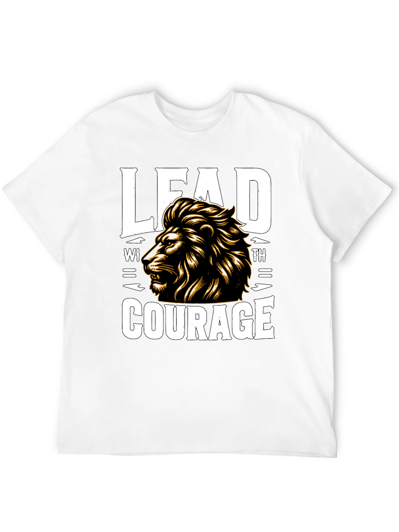 Lead with Courage Lion Graphic T-Shirt