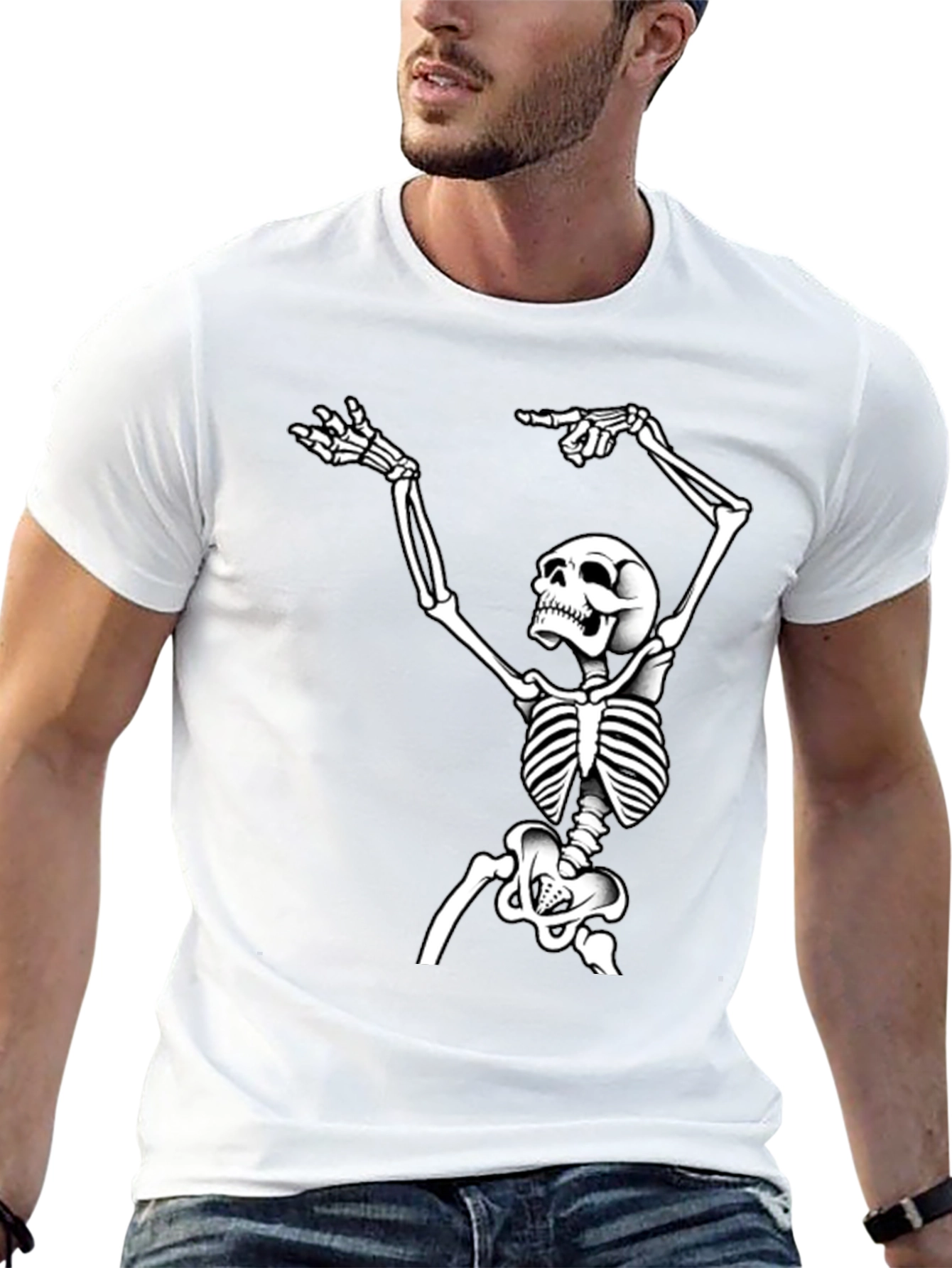 Skeleton Graphic Tee - Bold Halloween Style