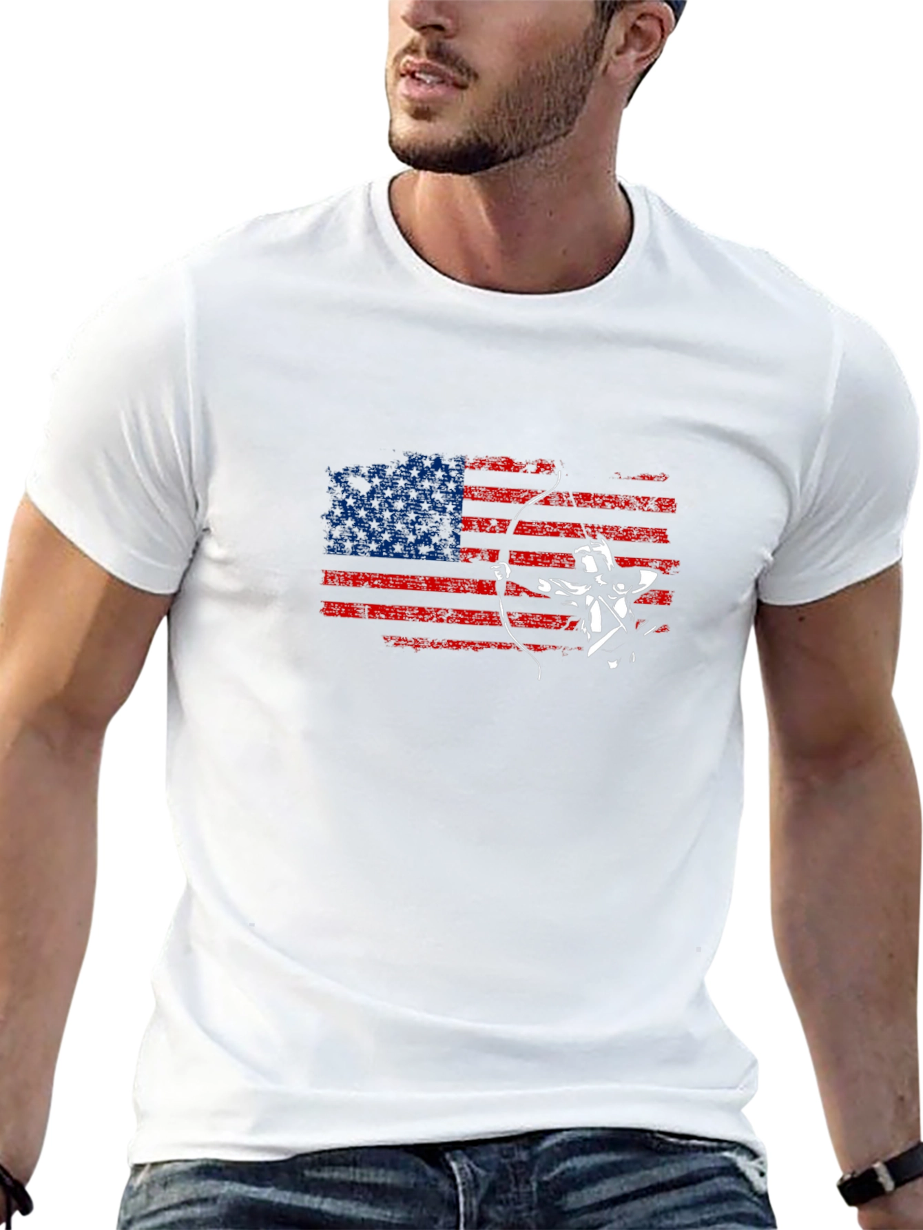 American Flag Archer Graphic T-Shirt