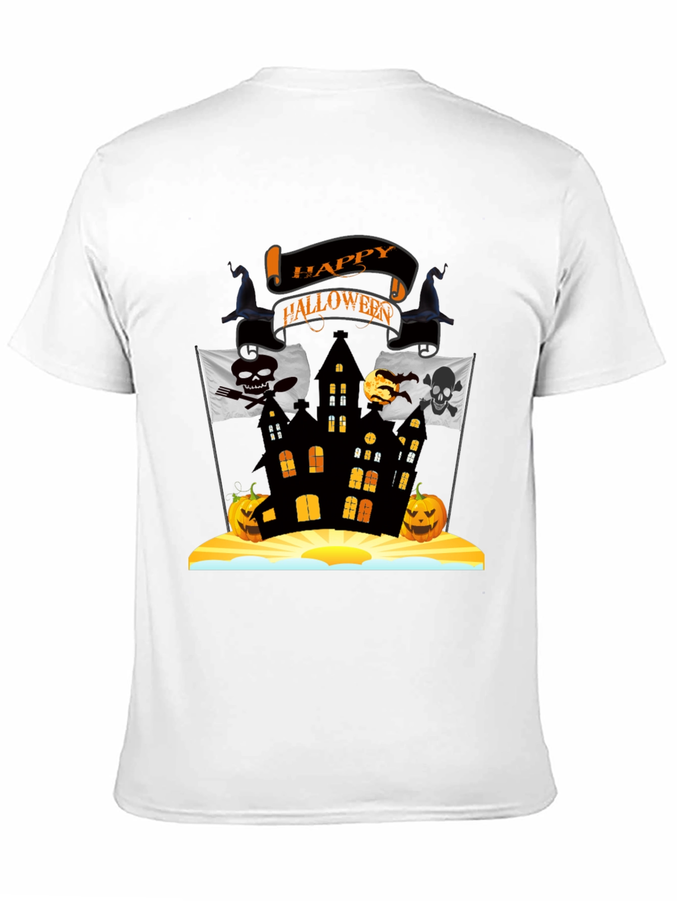 Happy Halloween T-Shirt - Spooky Haunted House Design