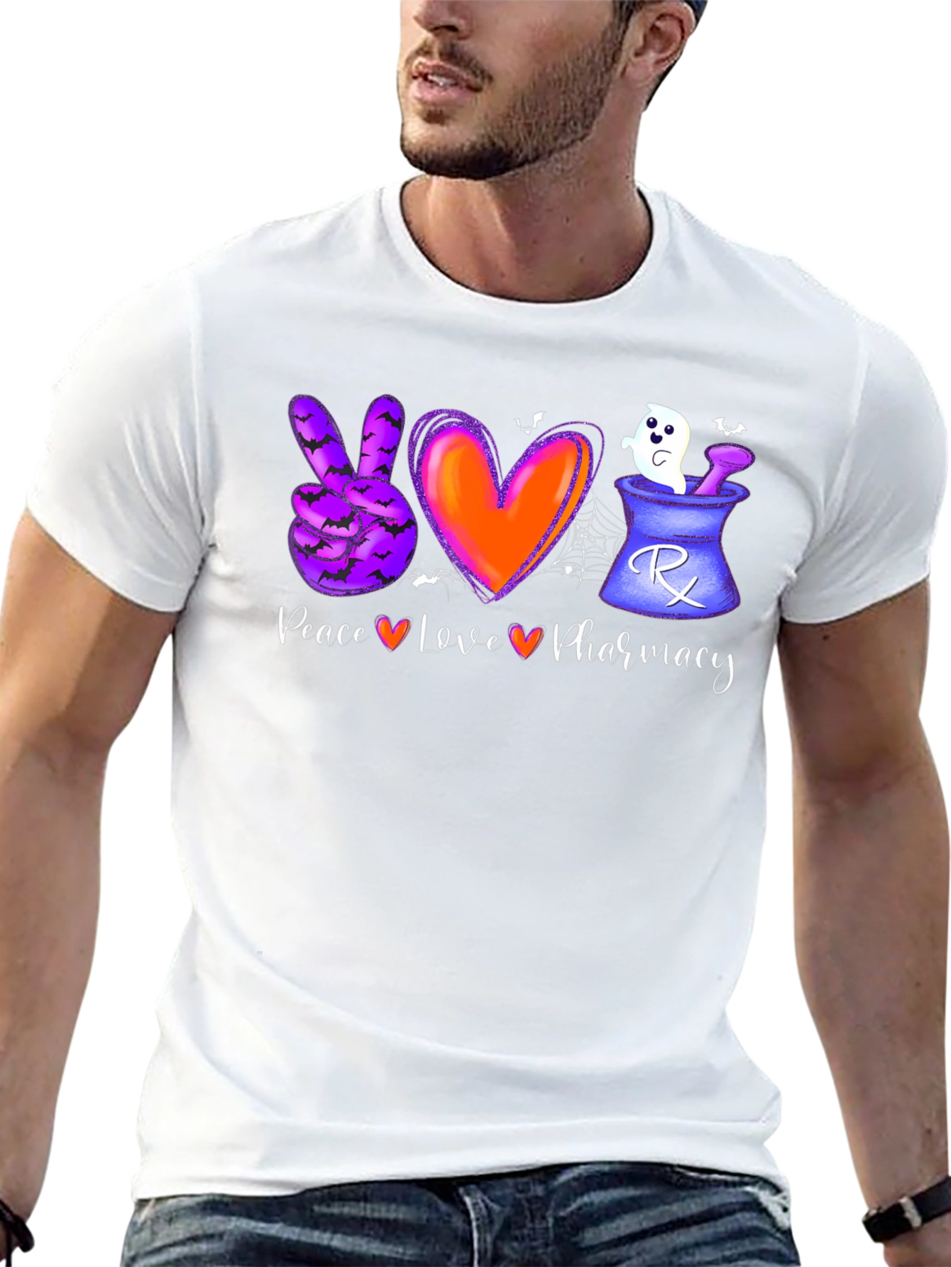 Halloween Peace Love Pharmacy T-Shirt