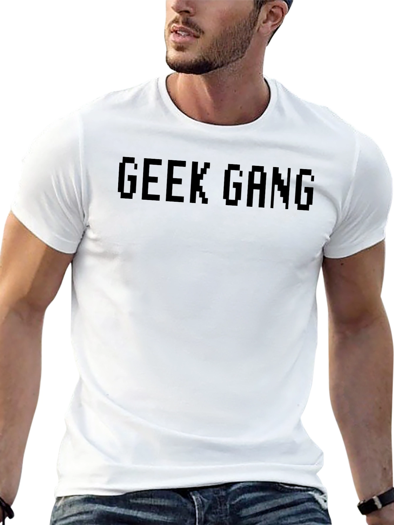 Geek Gang Pixel Graphic Black T-Shirt