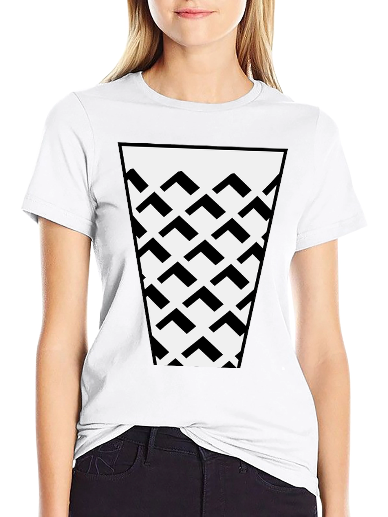 Geometric Arrow Pattern T-Shirt - Modern Graphic Tee